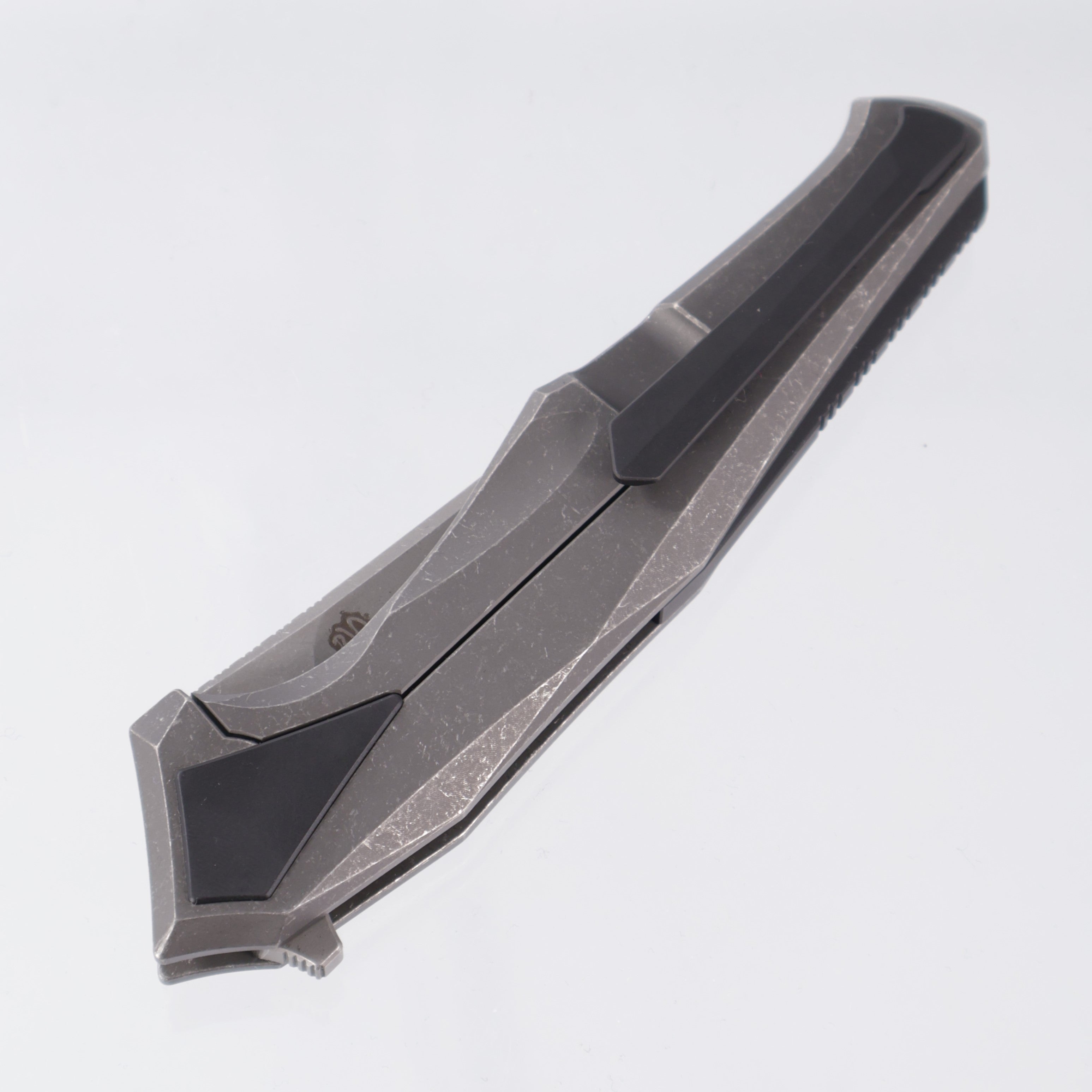 Poikilo Rhino - Dark Stonewash M398 - Ti & Blackened Ti Coated Handle - PKB S1