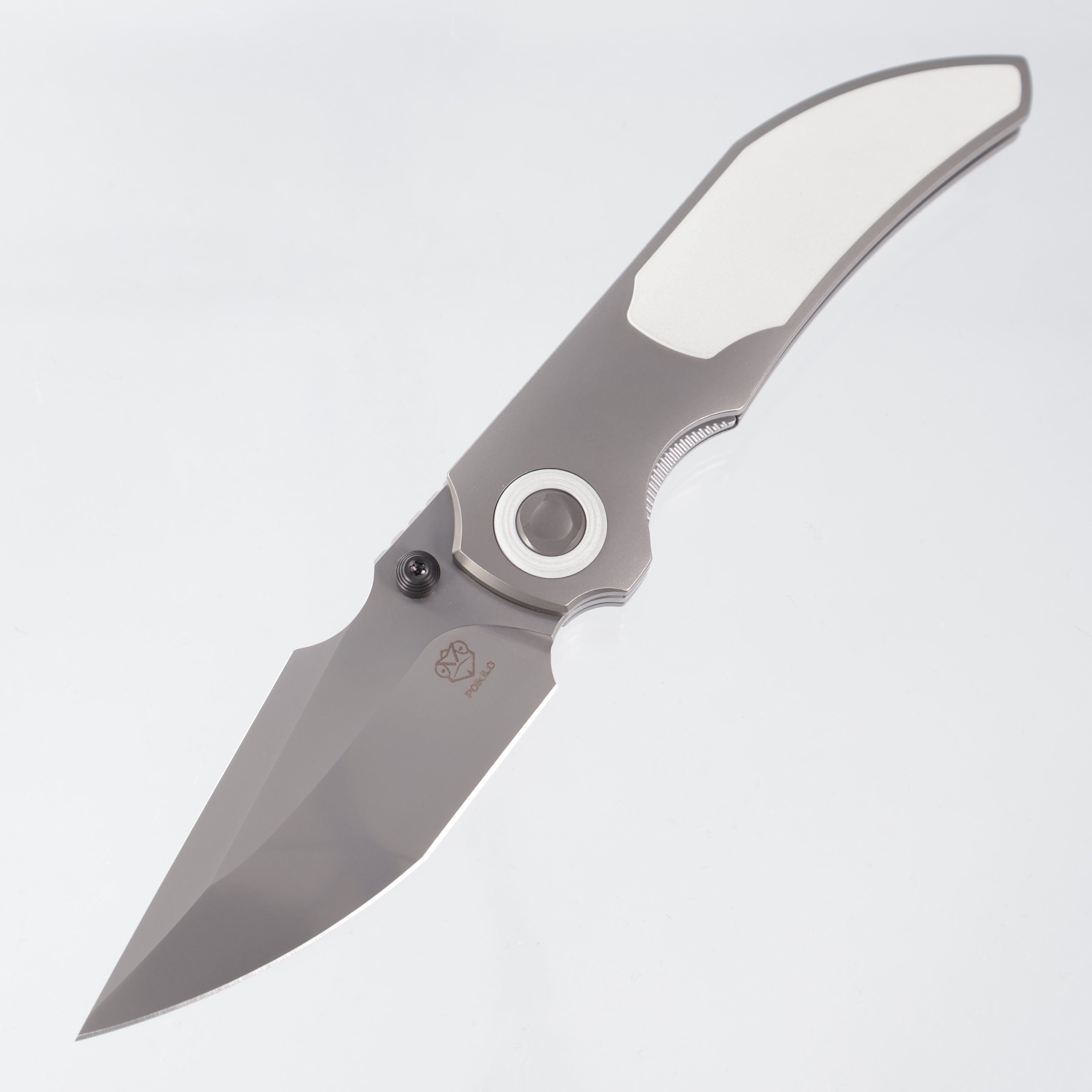 Poikilo Casque S1A2 - Pearlescent Stonewash Titanium w/ White Cerakote 1 Piece Inlay & Accents - Pearlescent Stonewash M398