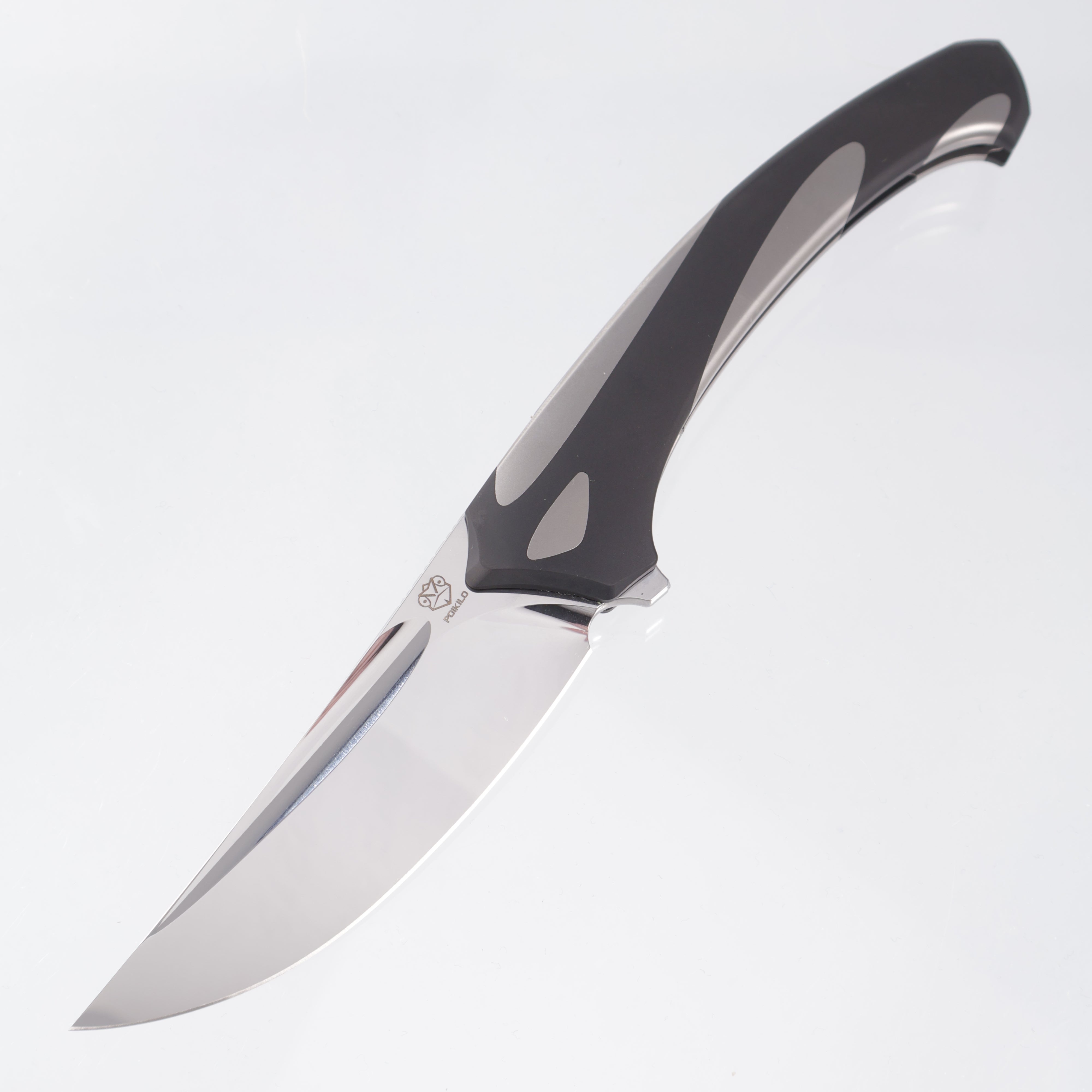 Poikilo Orca Midtech - Titanium w/ Blackened Titanium Overlay & ZircuTi Accents - Mirror Stonewash M398