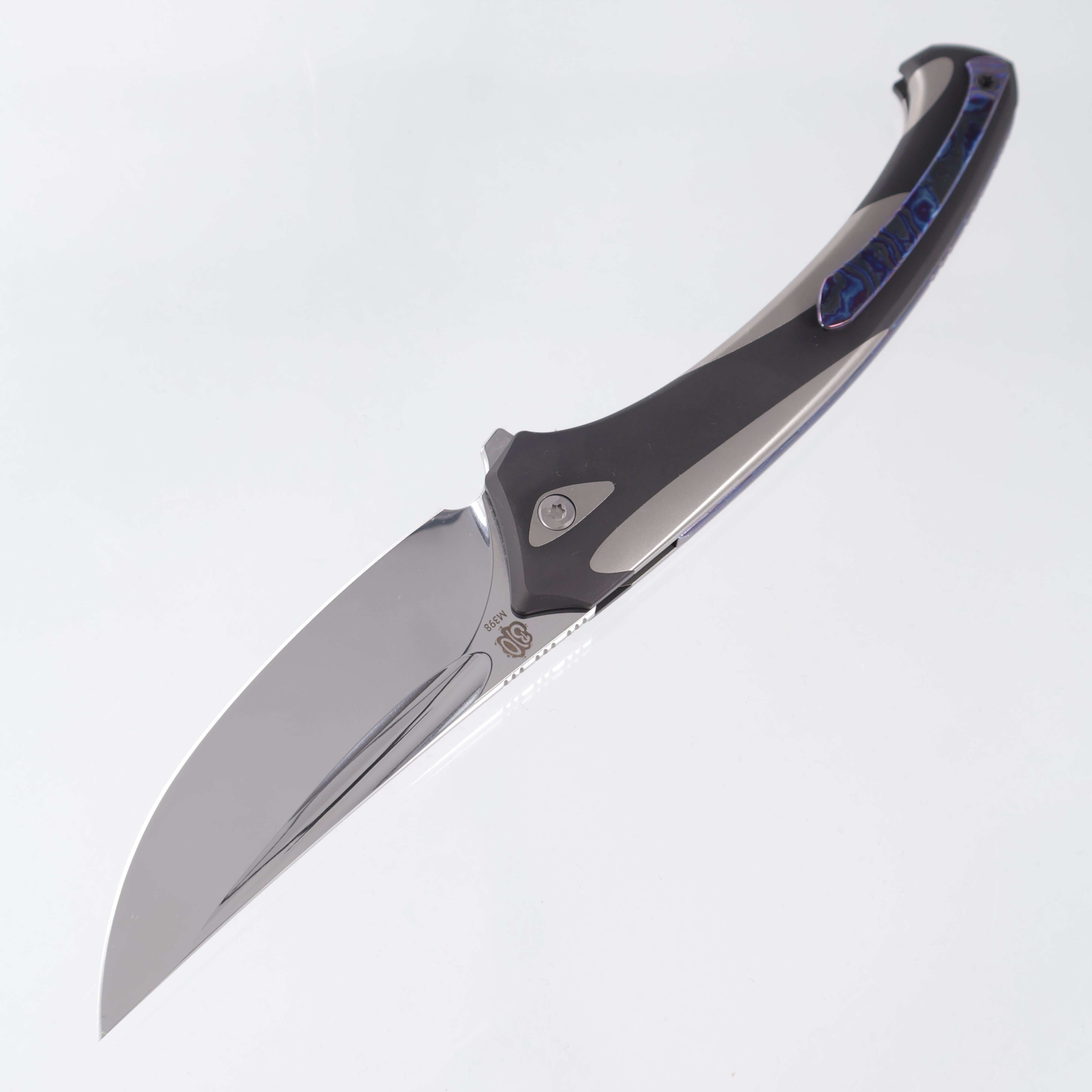 Poikilo Orca Midtech - Titanium w/ Blackened Titanium Overlay & ZircuTi Accents - Mirror Stonewash M398