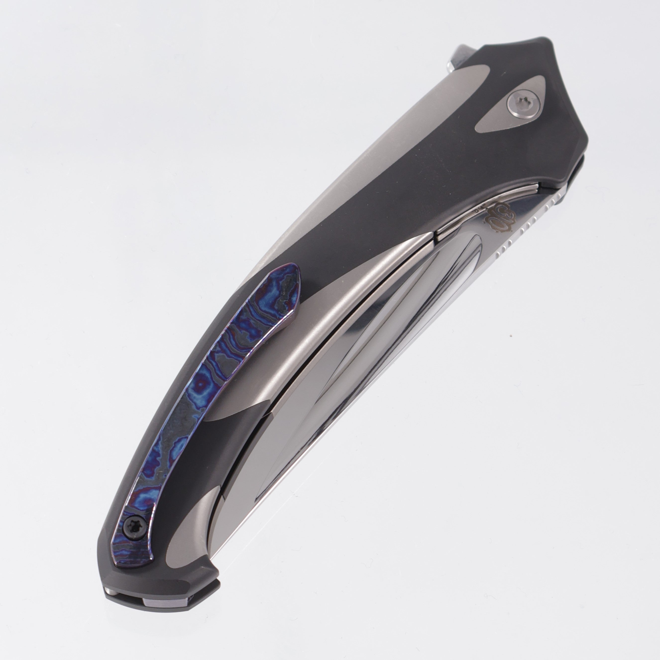 Poikilo Orca Midtech - Titanium w/ Blackened Titanium Overlay & ZircuTi Accents - Mirror Stonewash M398
