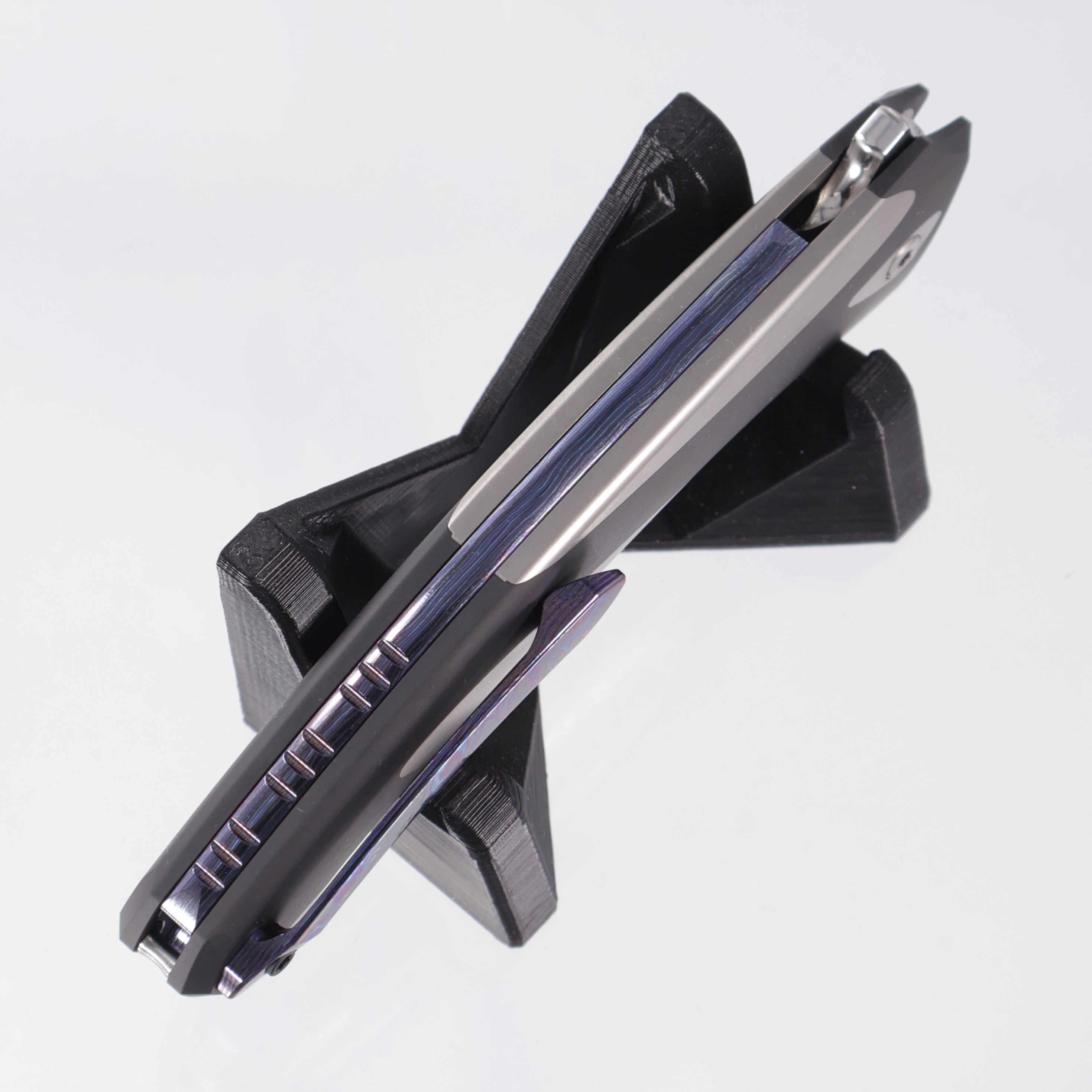Poikilo Orca Midtech - Titanium w/ Blackened Titanium Overlay & ZircuTi Accents - Mirror Stonewash M398