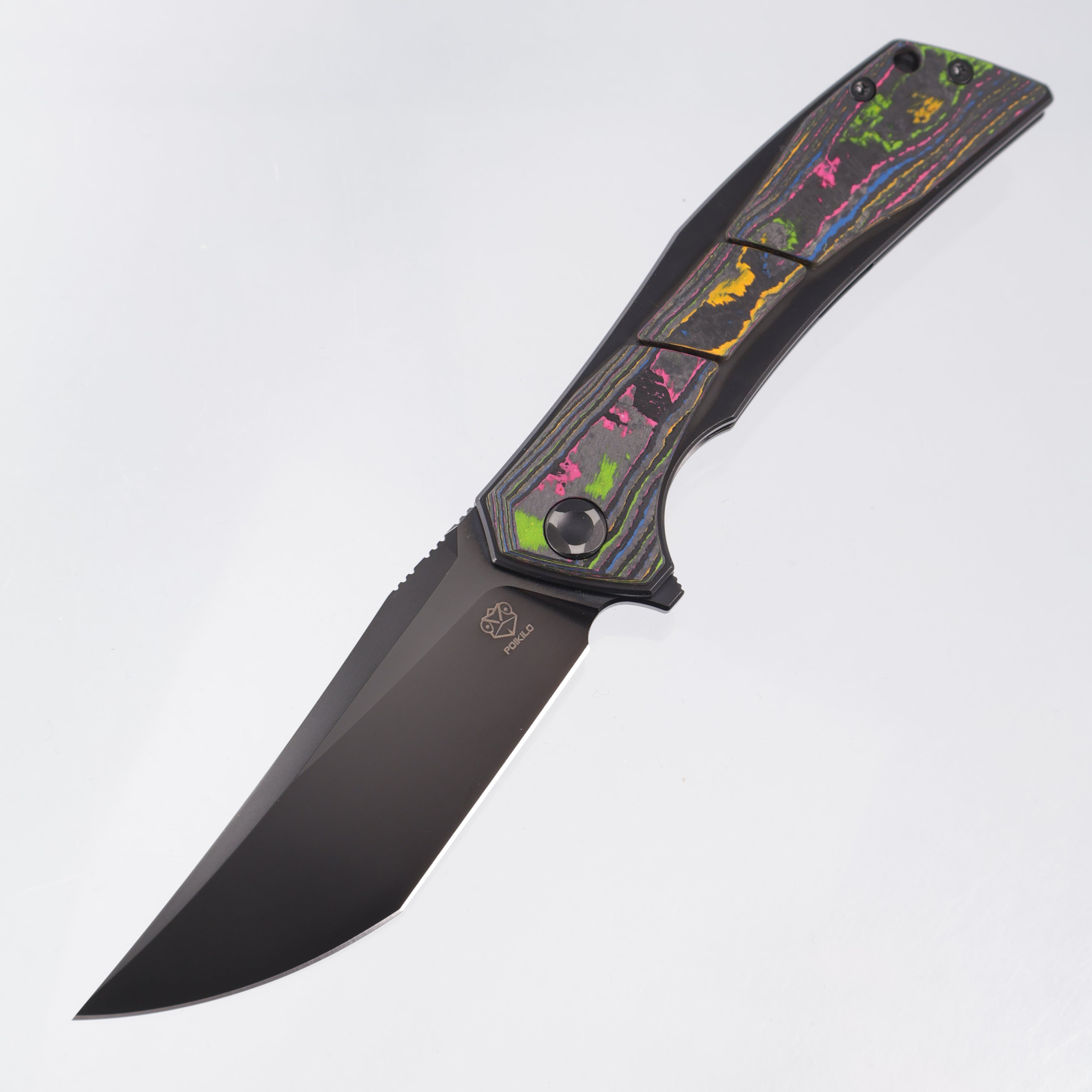 Poikilo Anolis - DLC Pearlescent Stonewash Titanium w/ 80s Camo Carbon Scales & Backspacer - DLC Pearlescent Stonewash M398 - BROP Exclusive