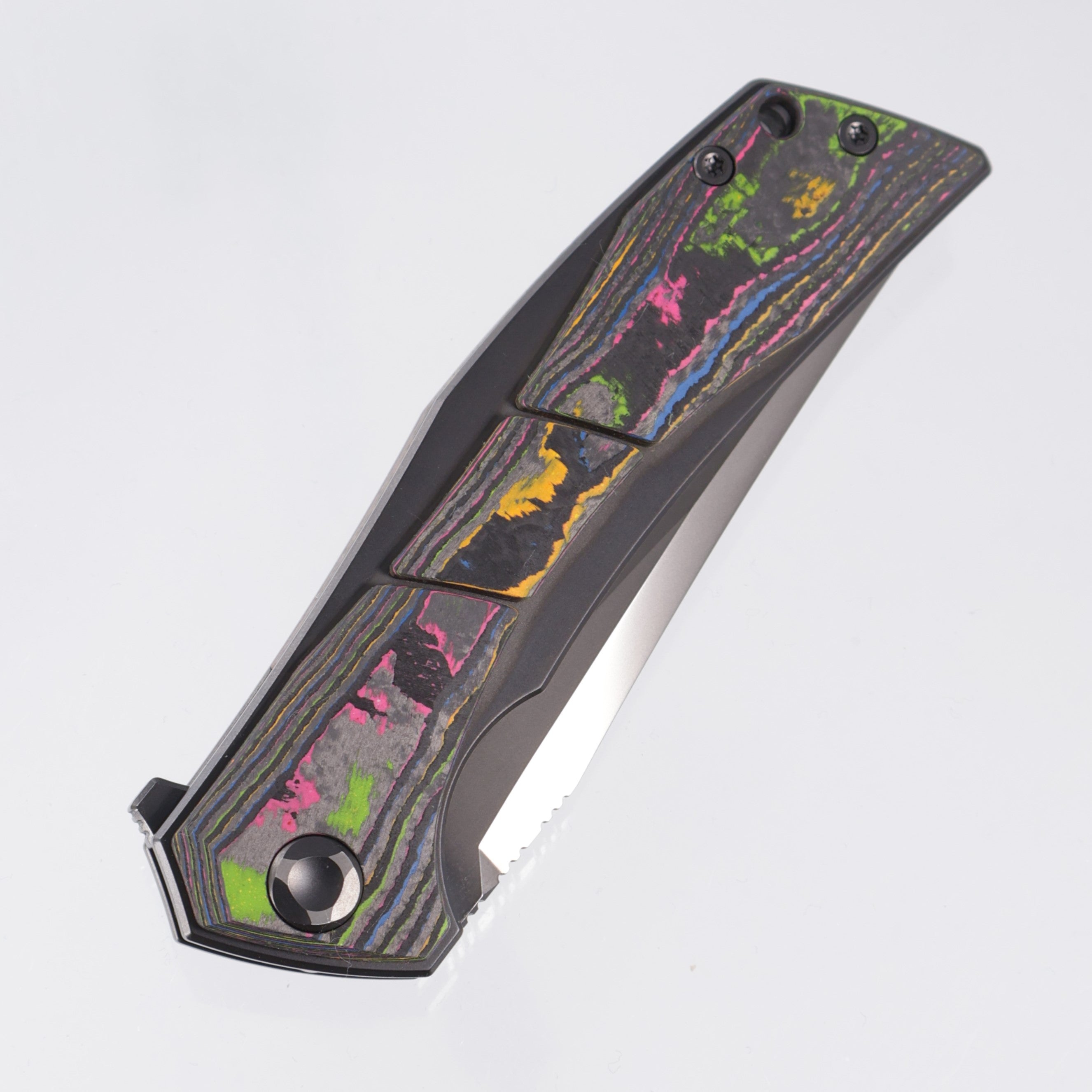 Poikilo Anolis - DLC Pearlescent Stonewash Titanium w/ 80s Camo Carbon Scales & Backspacer - DLC Pearlescent Stonewash M398 - BROP Exclusive