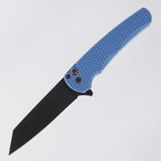 Pro-Tech Malibu - Blue Battleworn Dragonscale Texture Aluminum w/ Black Lip Pearl Button - DLC Magnacut Reverse Tanto - 5436-BW BLUE LTD
