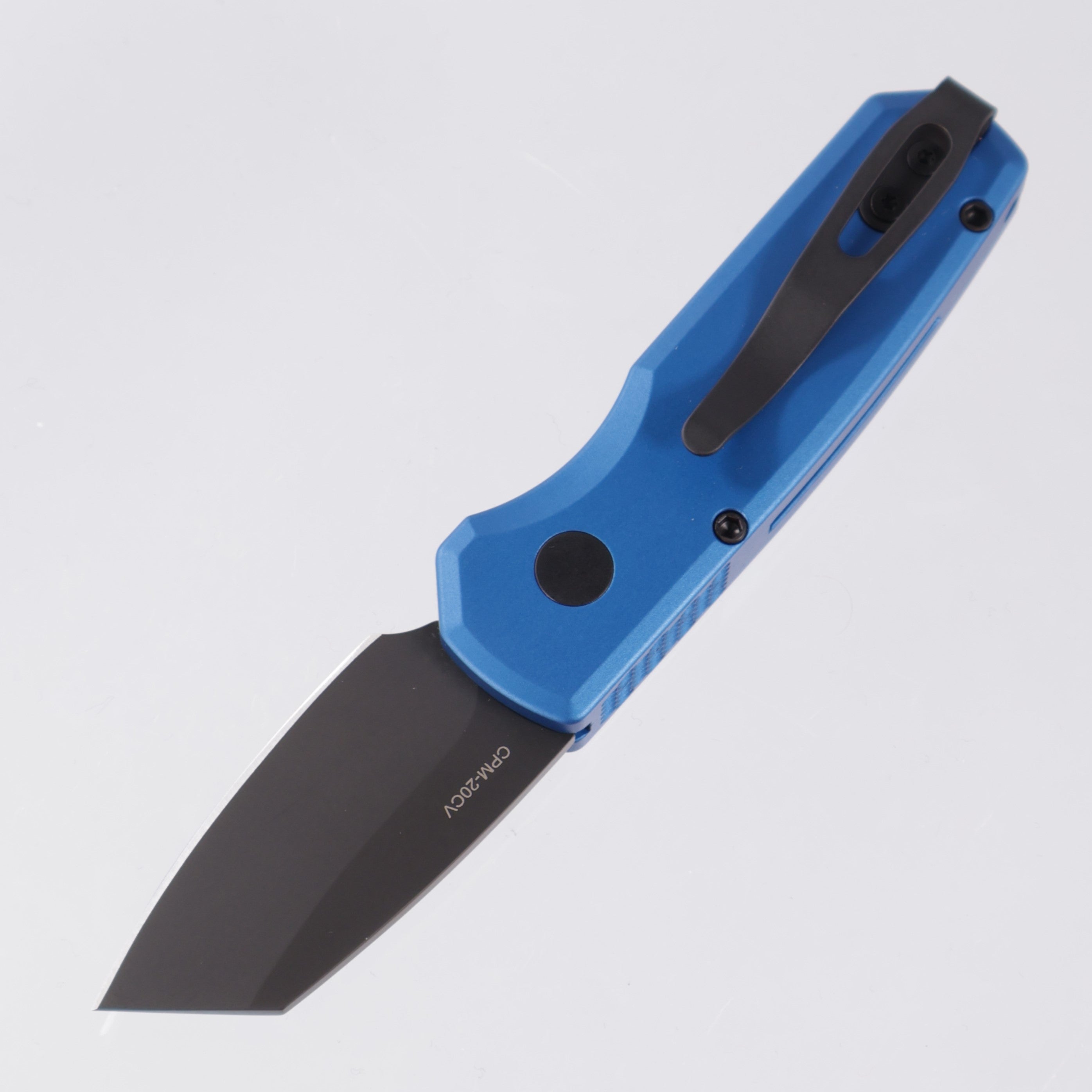 Pro-Tech Runt 5 - Blue Aluminum - DLC 20CV Reverse Tanto - R5203-BLUE