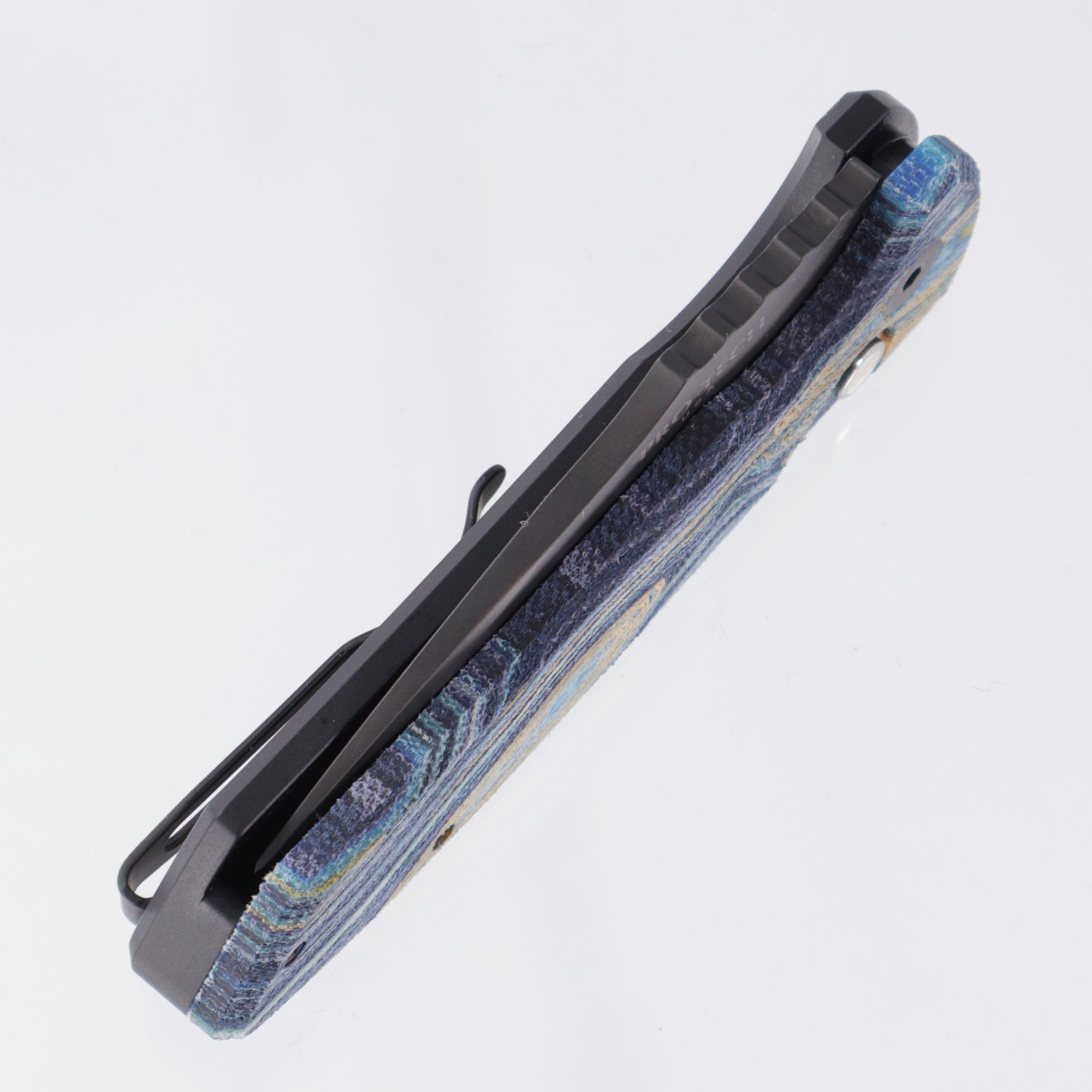 Pro-Tech SBR - G-Carta Custom "Starry Night" Top & Abalone Button - DLC S35VN - LG423-Starry Night