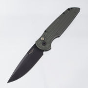 Pro-Tech TR-3 Auto - DLC 154CM - Green Aluminum w/ Grooves & Mosaic Button - SHOT26.TR3.1 (TR3)