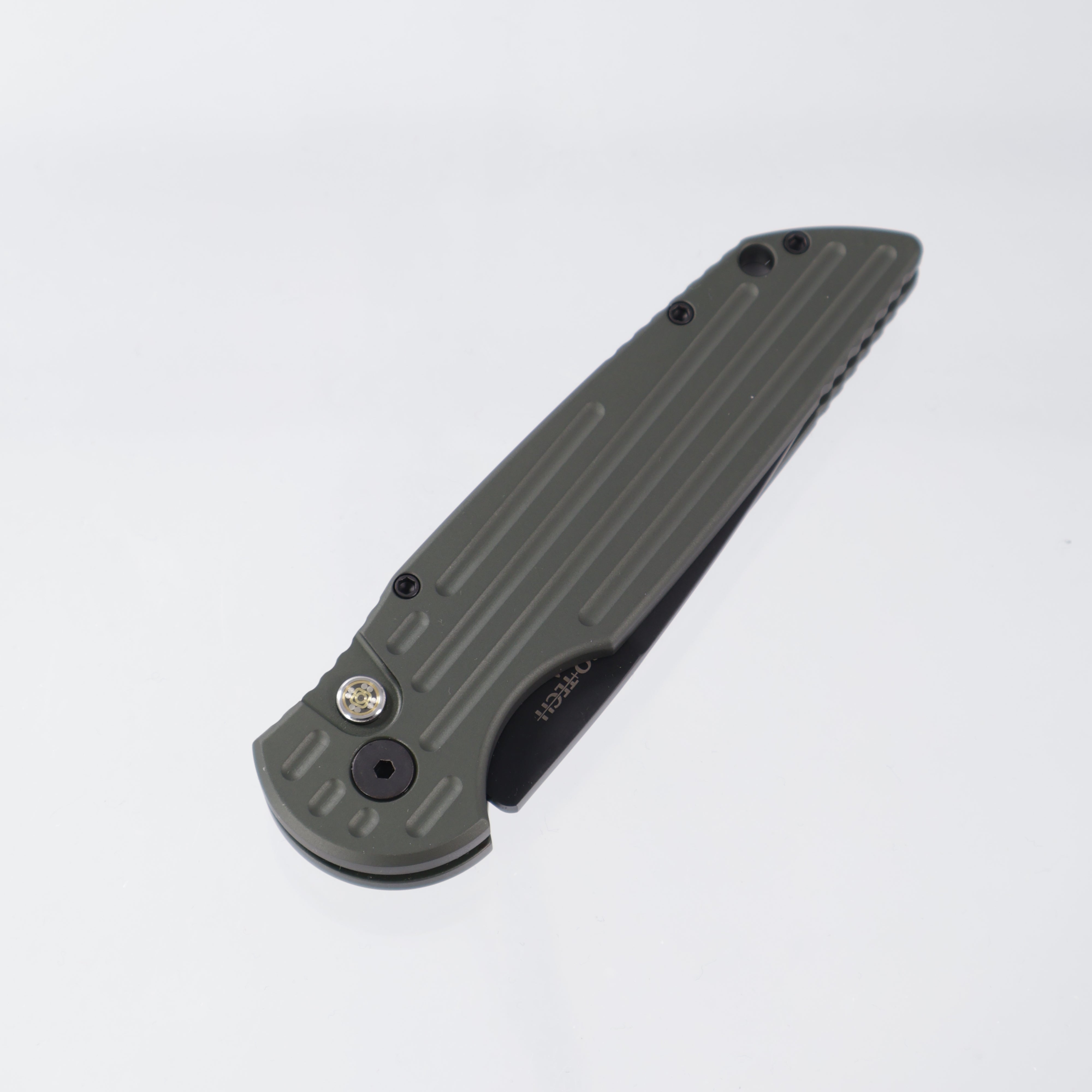 Pro-Tech TR-3 Auto - DLC 154CM - Green Aluminum w/ Grooves & Mosaic Button - SHOT26.TR3.1 (TR3)