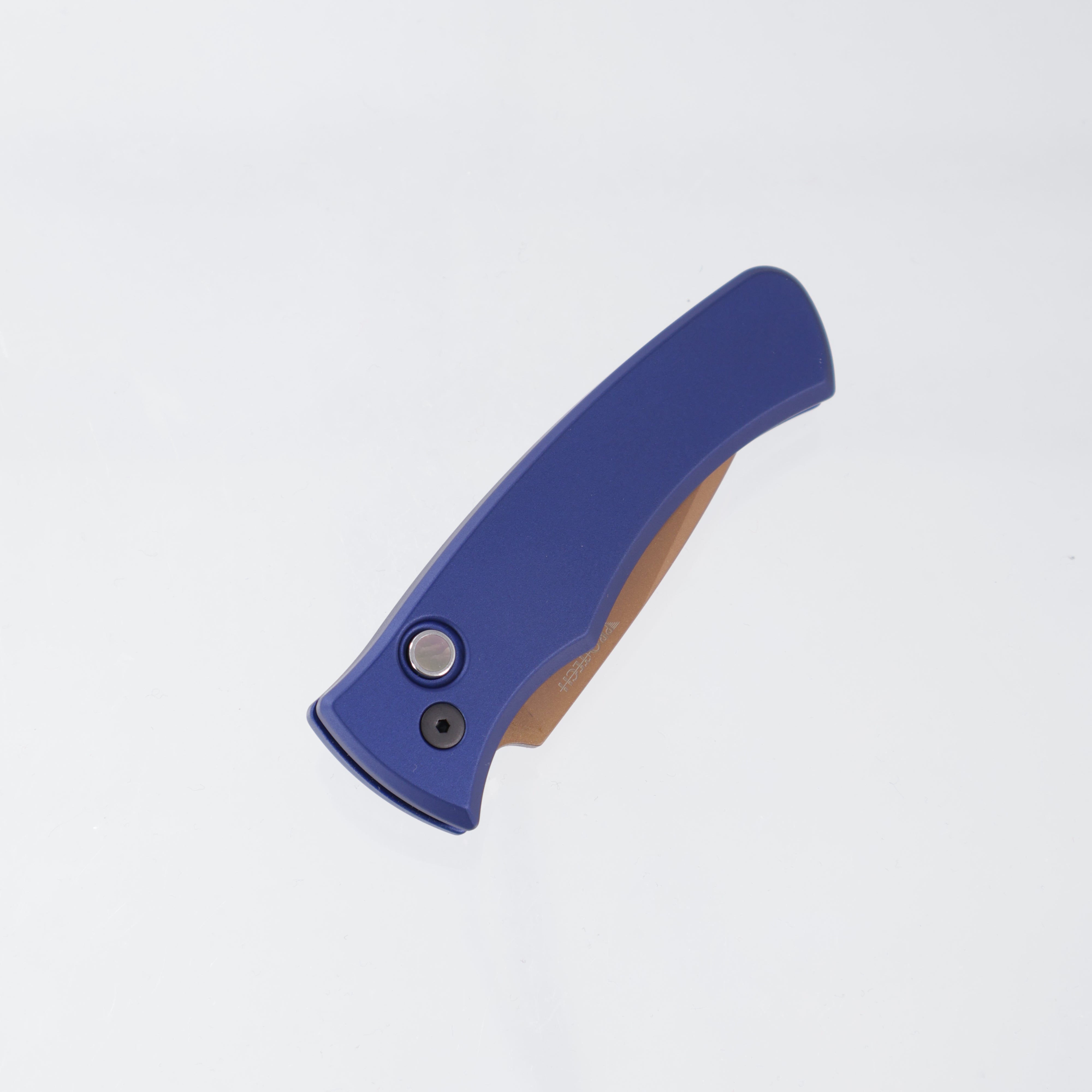 Pro-Tech Duke 2 - Magnacut FDE PVD - Navy Blue Aluminum, Black Lip Pearl Button - DUKE2103-LTD HERITAGE