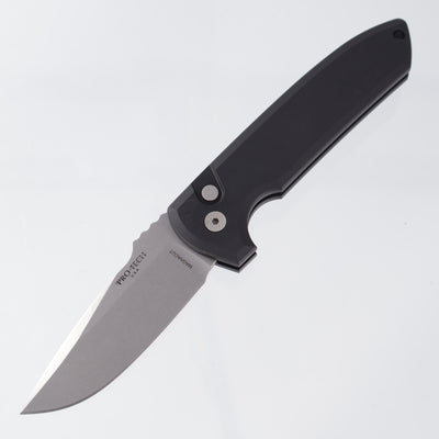 Pro-Tech Rockeye Auto - Magnacut Stonewash - Black Aluminum - LG3101