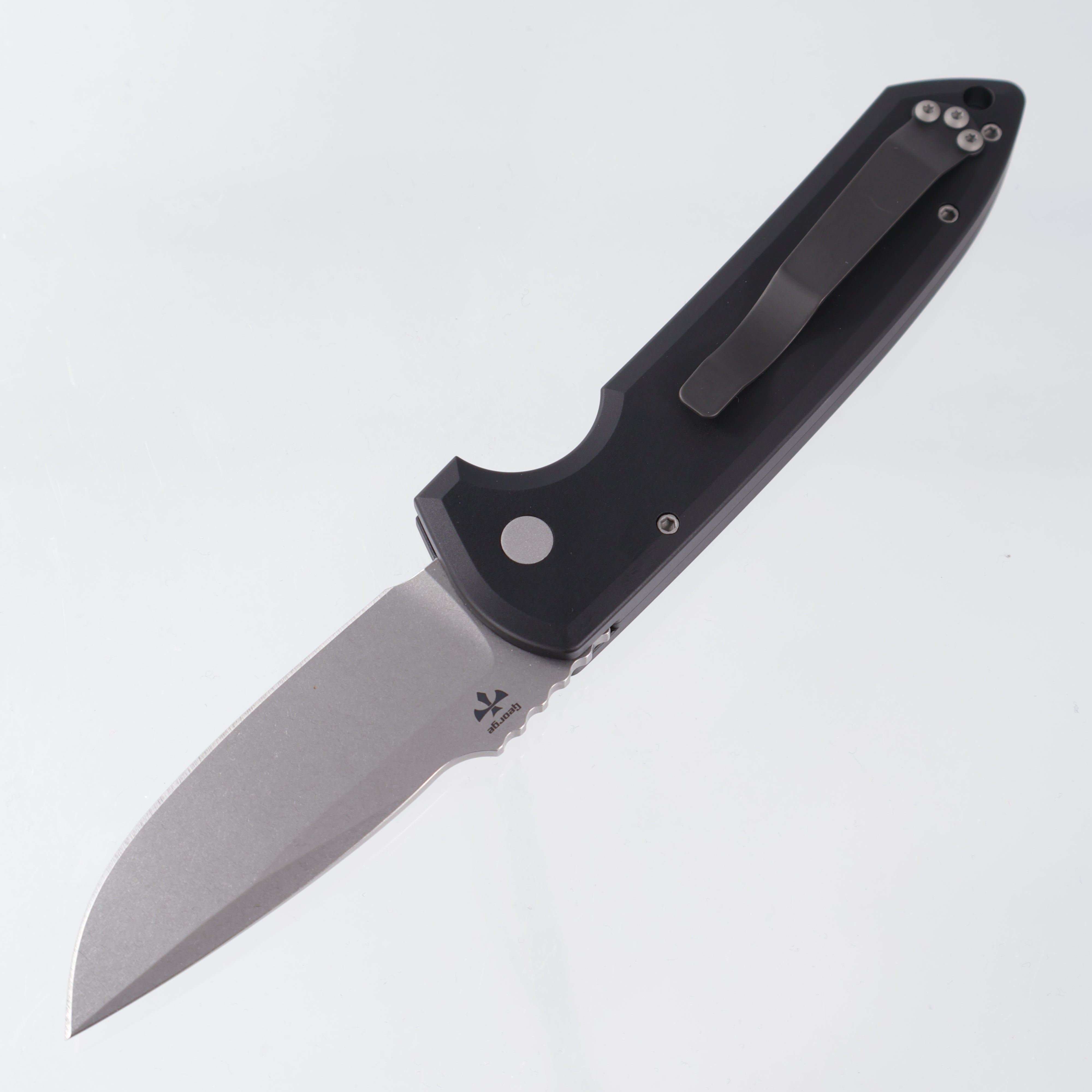 Pro-Tech Rockeye Auto - Magnacut Stonewash - Black Aluminum - LG3101