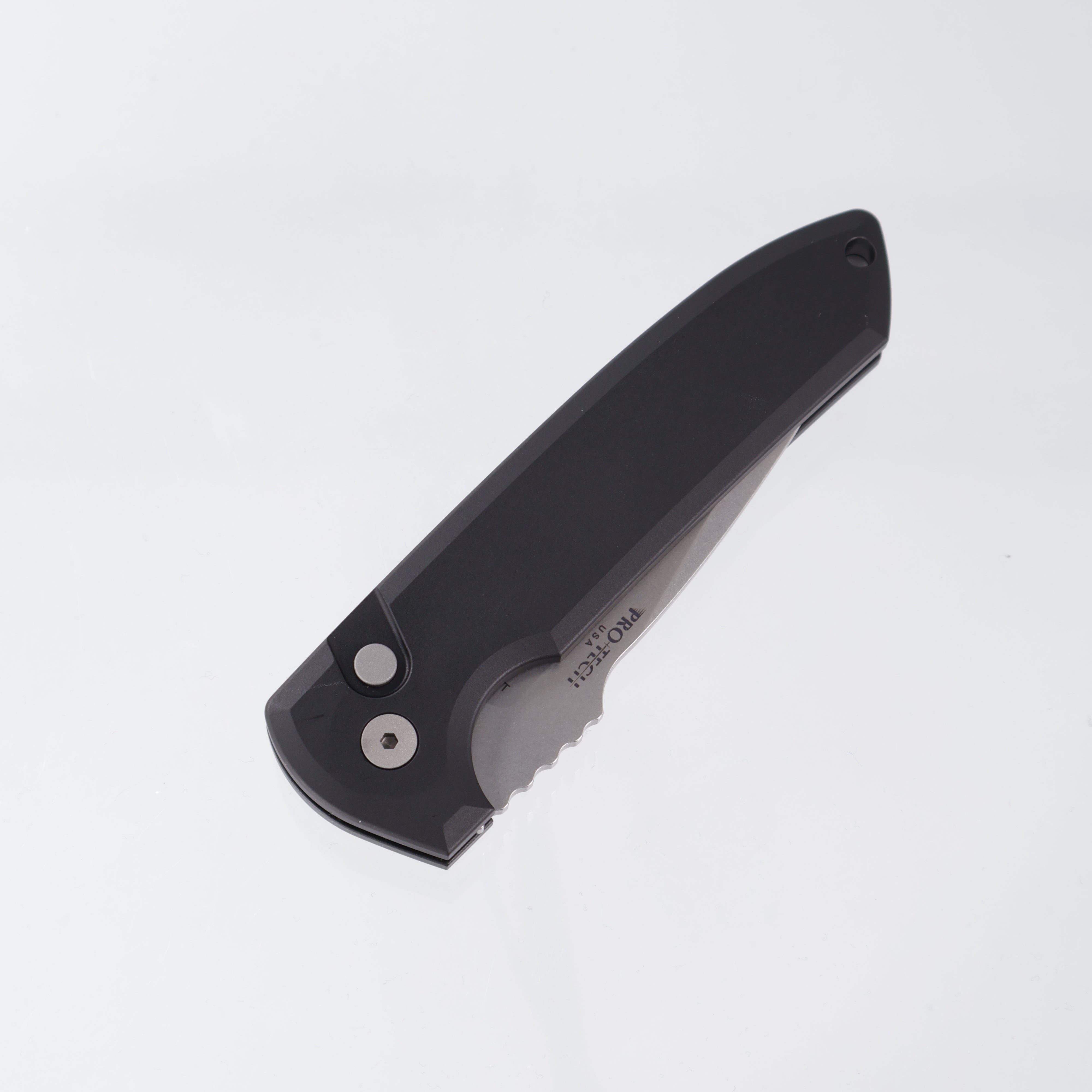 Pro-Tech Rockeye Auto - Magnacut Stonewash - Black Aluminum - LG3101
