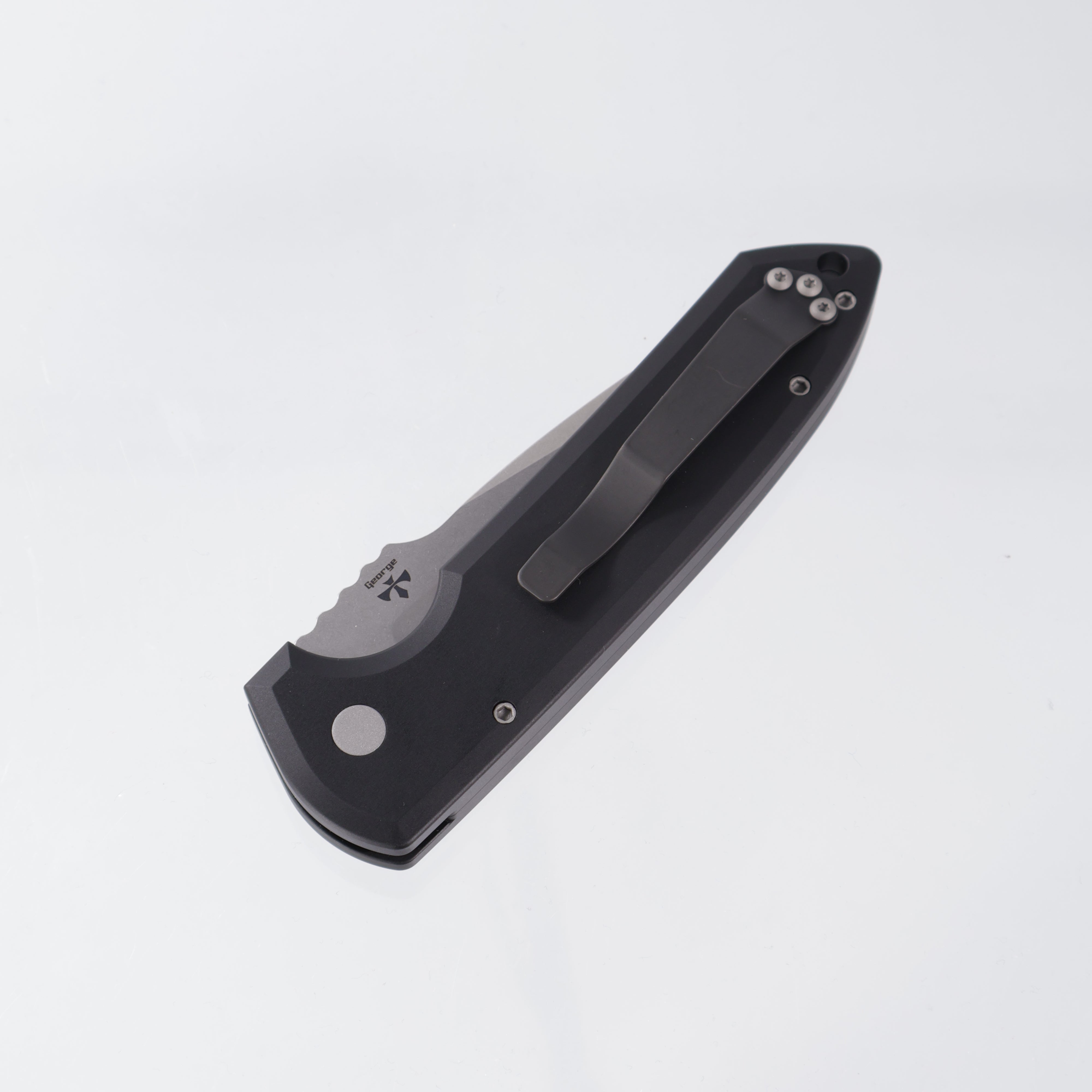 Pro-Tech Rockeye Auto - Magnacut Stonewash - Black Aluminum - LG3101