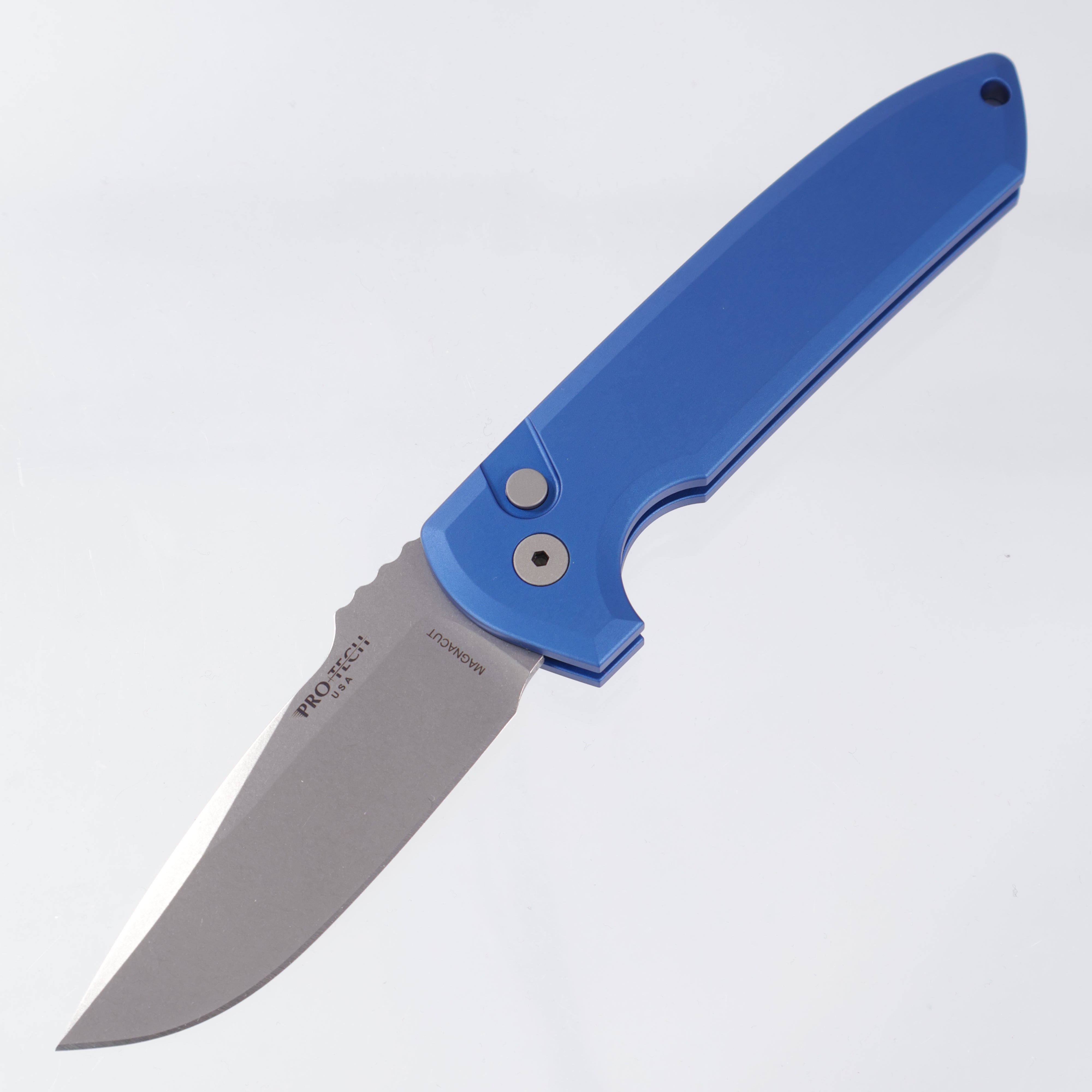 Pro-Tech Rockeye Auto - Magnacut Stonewash - Blue Aluminum - LG3101-BLUE