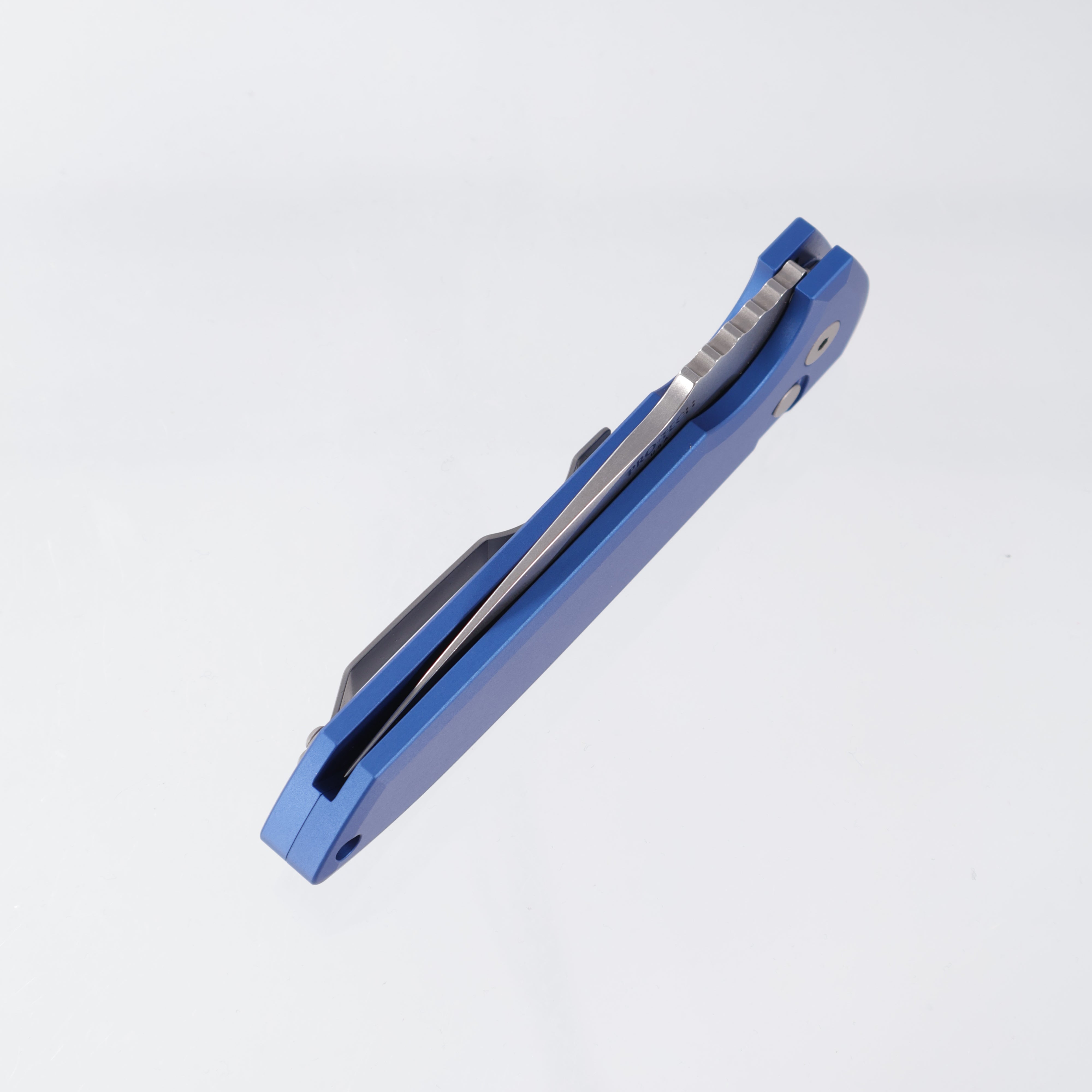 Pro-Tech Rockeye Auto - Magnacut Stonewash - Blue Aluminum - LG3101-BLUE