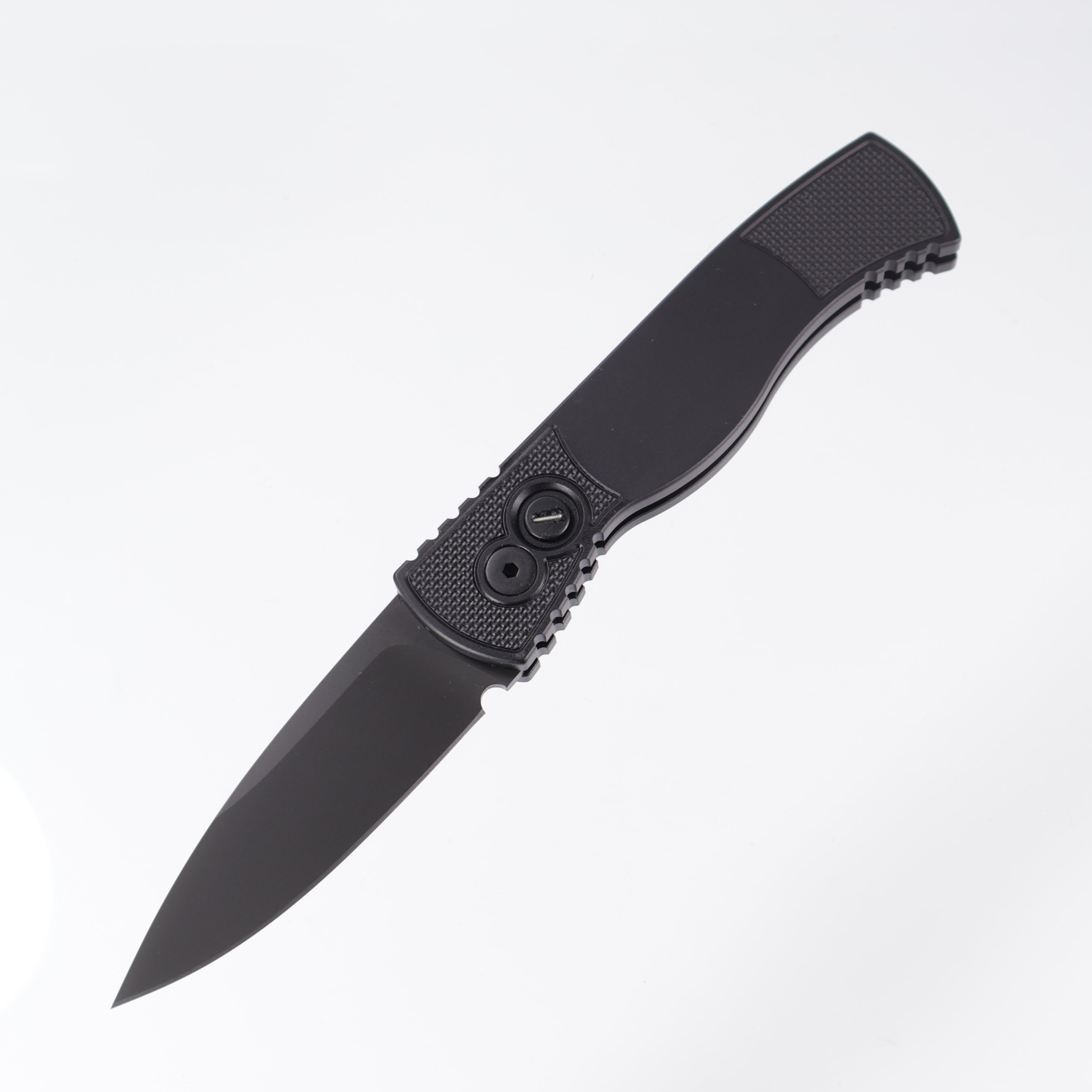 Pro-Tech TR-2 - Black Aluminum w/ Textured Corners & Tritium Button - Sterile DLC Magnacut - T203-OPERATOR