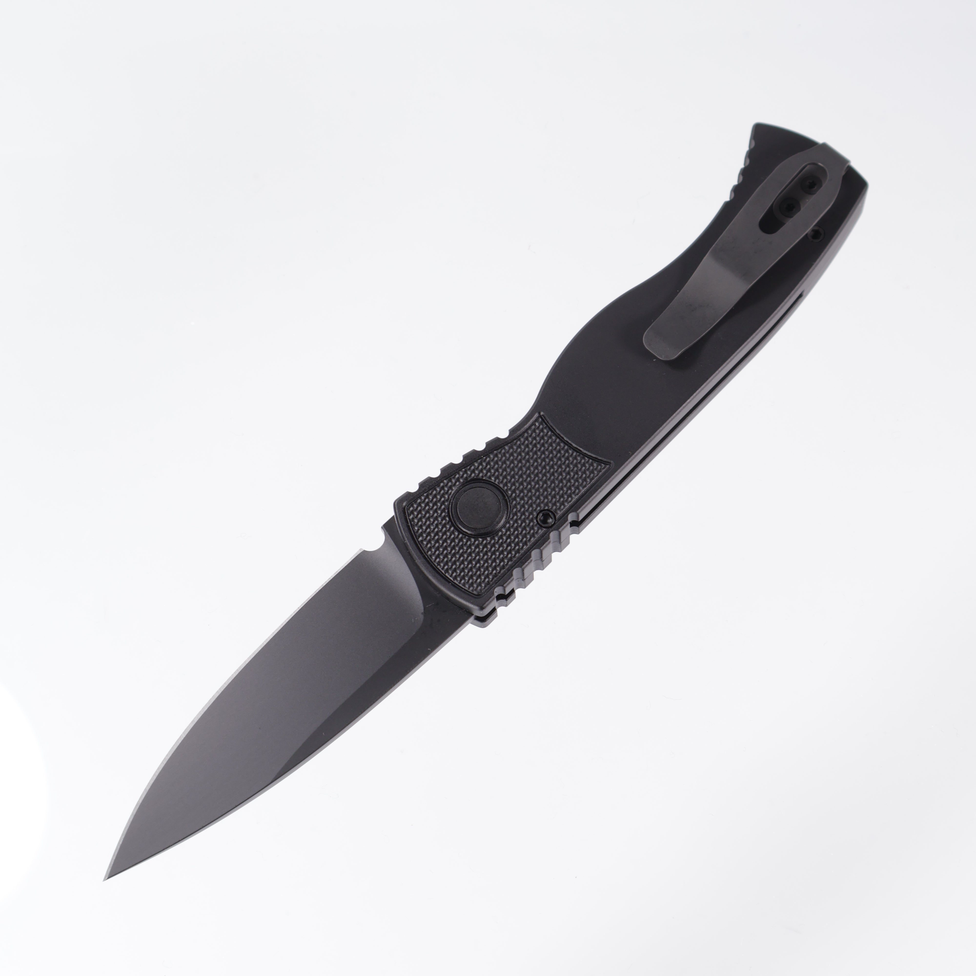 Pro-Tech TR-2 - Black Aluminum w/ Textured Corners & Tritium Button - Sterile DLC Magnacut - T203-OPERATOR