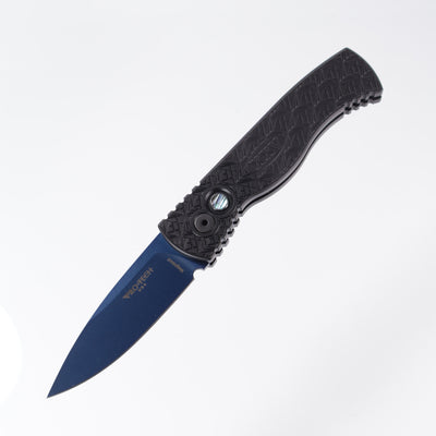Pro-Tech TR-2 - Black Aluminum w/ Nexus “since 1999” Texture & Abalone Button - Sapphire Magnacut - T206-SB Nexus