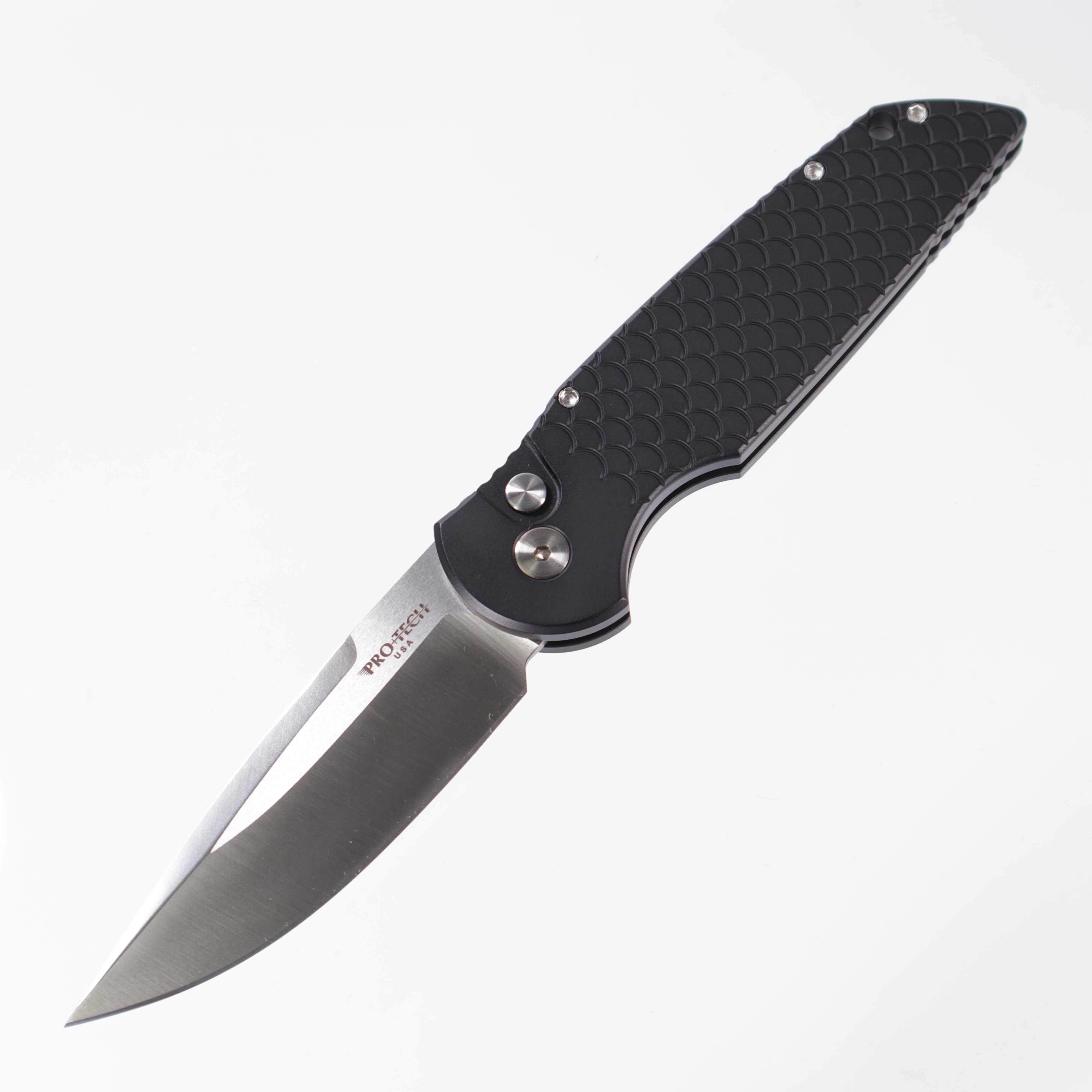 Protech TR-3 X1 Auto - Black Aluminum w/ Fishscale Texture - Satin 154CM - TR-3 X1 SATIN (TR3)