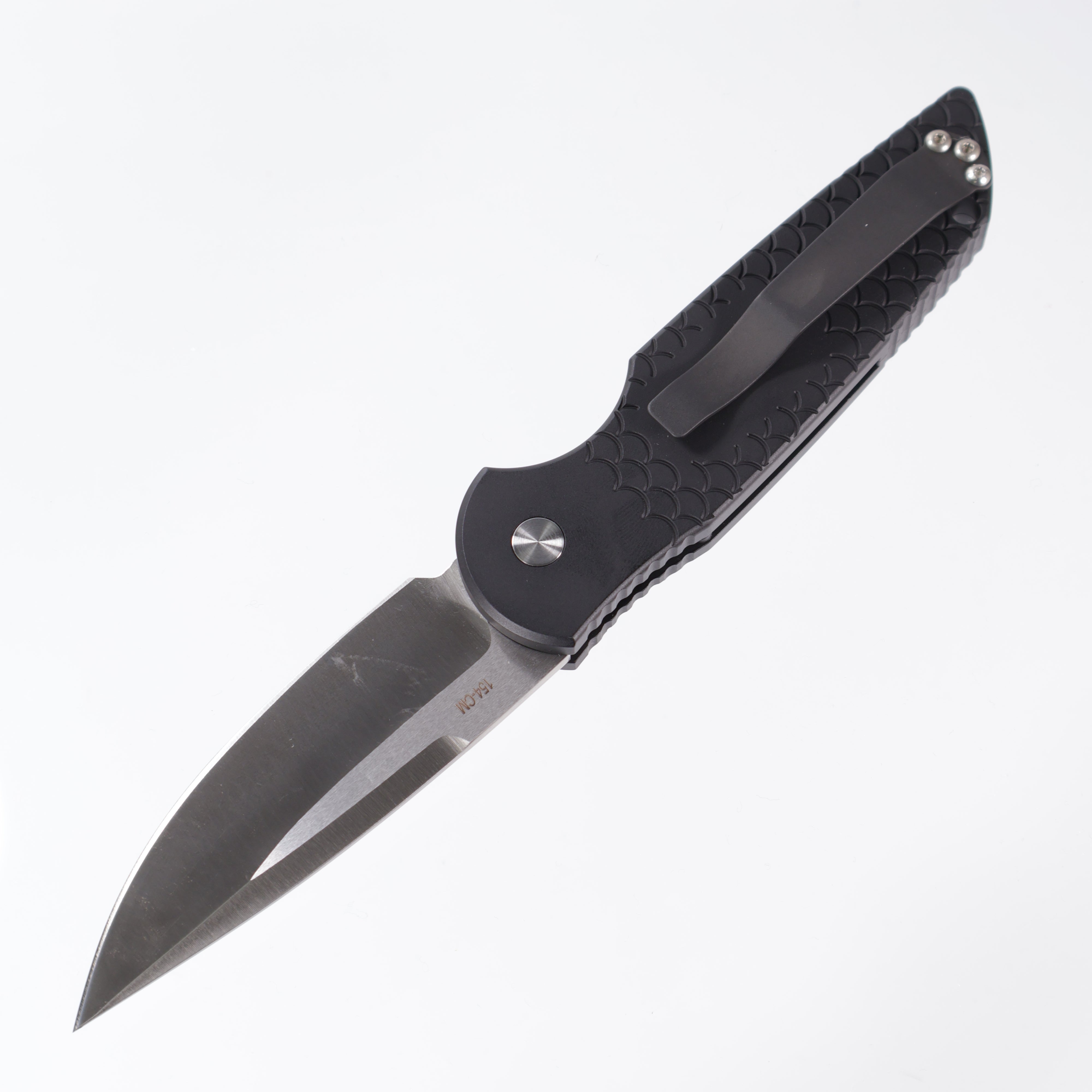 Protech TR-3 X1 Auto - Black Aluminum w/ Fishscale Texture - Satin 154CM - TR-3 X1 SATIN (TR3)