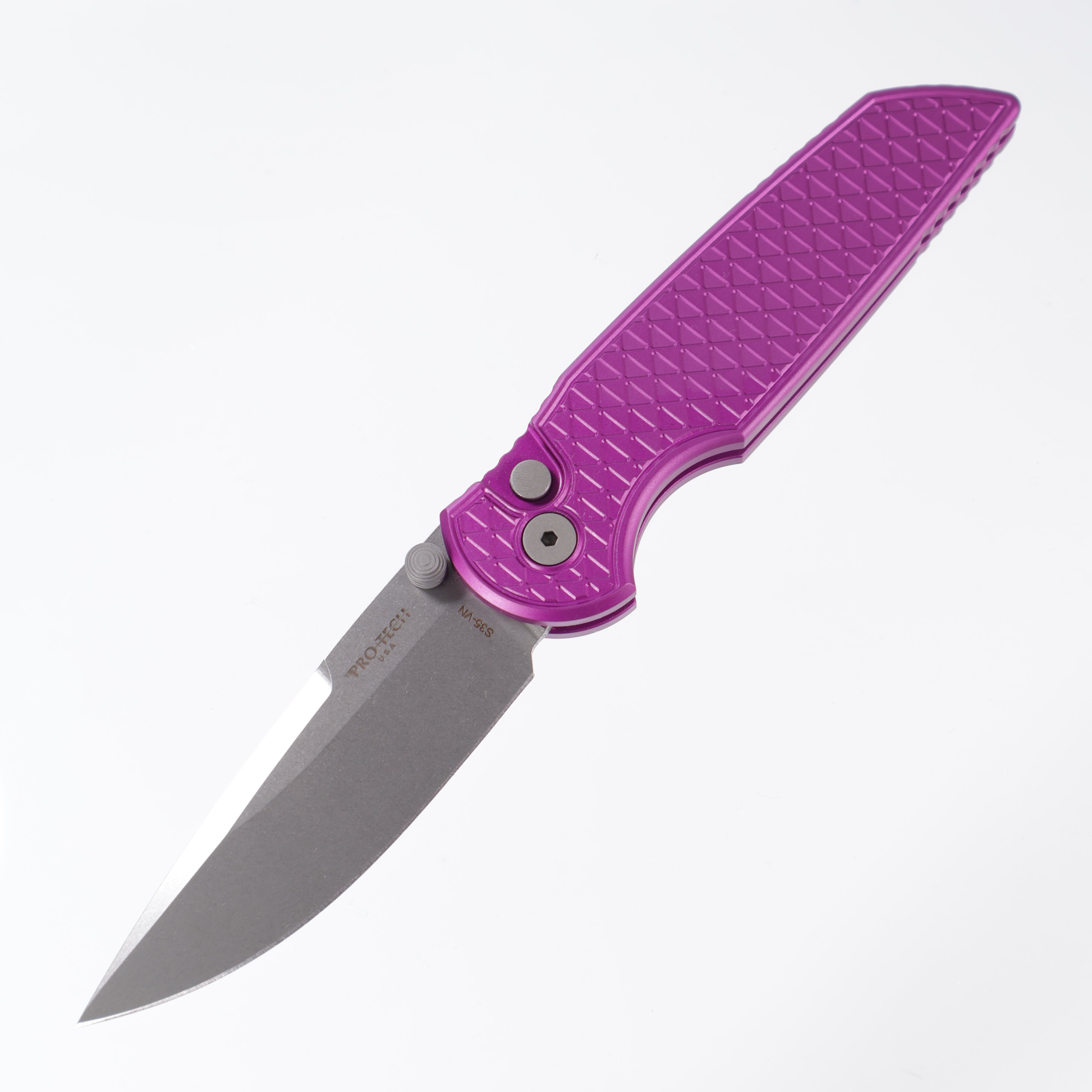 Pro-Tech TR-3 Integrity - Purple Aluminum w/ Relic Milling - Stonewash S35VN - INT105-PURPLE (TR3)