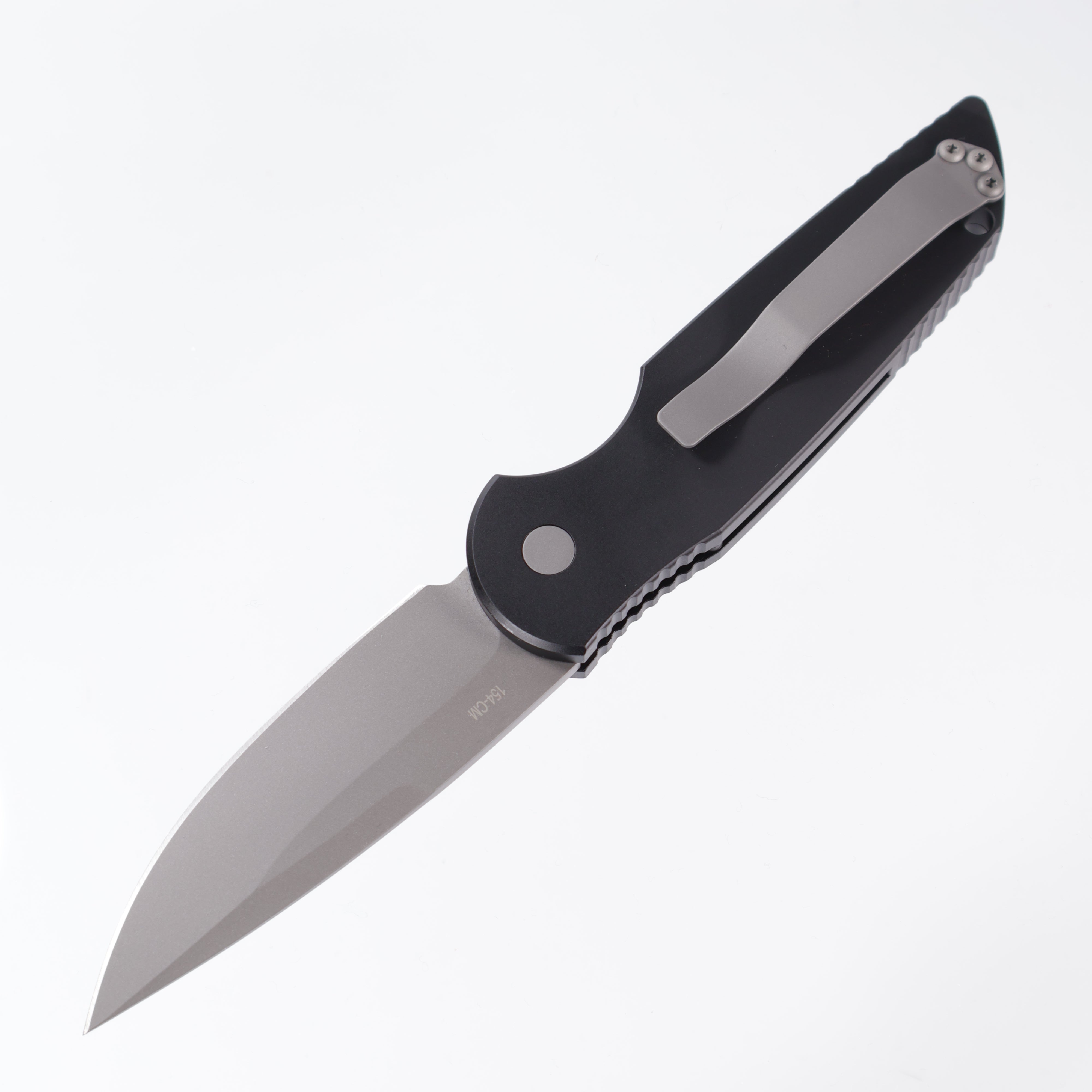 Pro-Tech TR-3 Auto - Black Aluminum w/ Grooves - Beadblast 154CM (TR3)