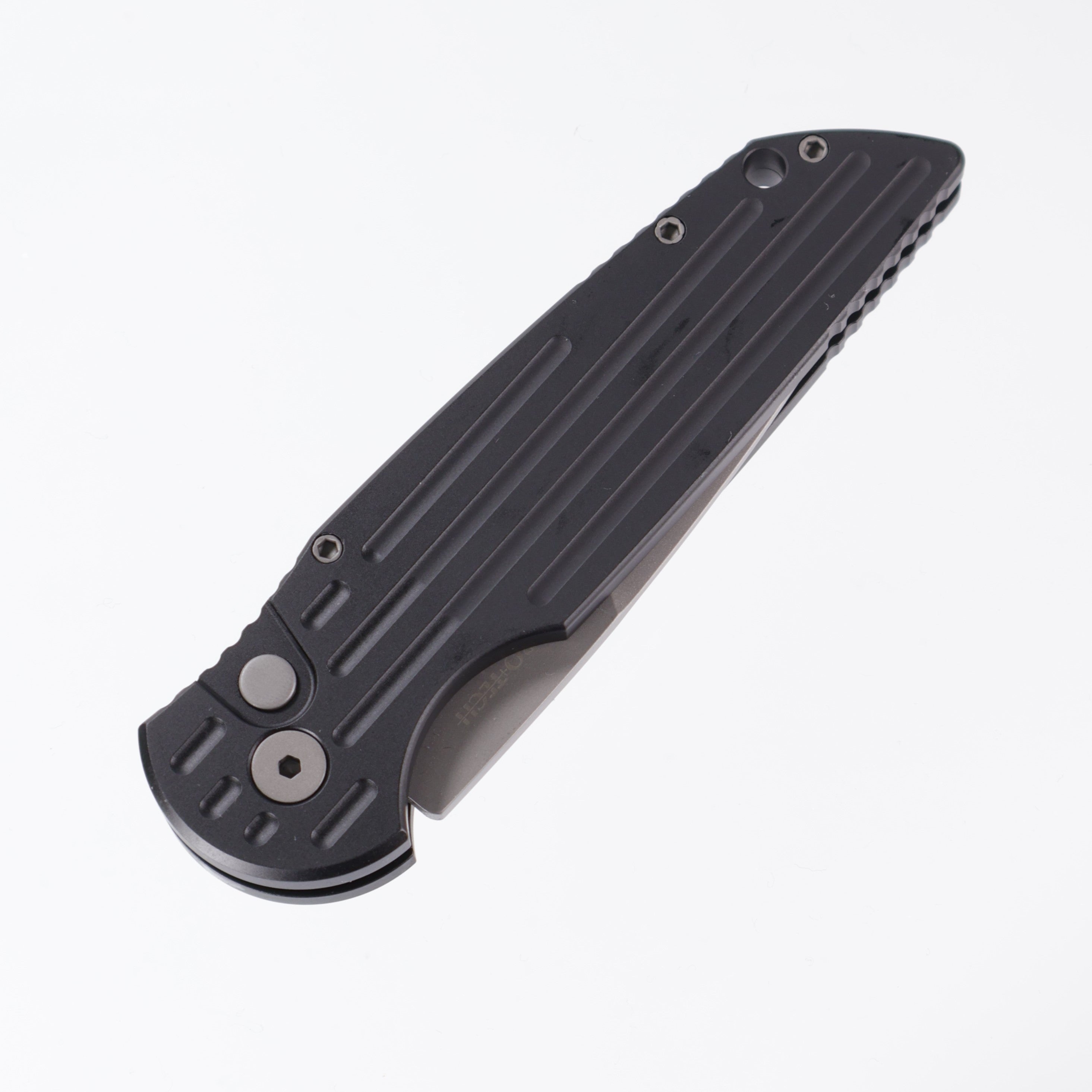 Pro-Tech TR-3 Auto - Black Aluminum w/ Grooves - Beadblast 154CM (TR3)