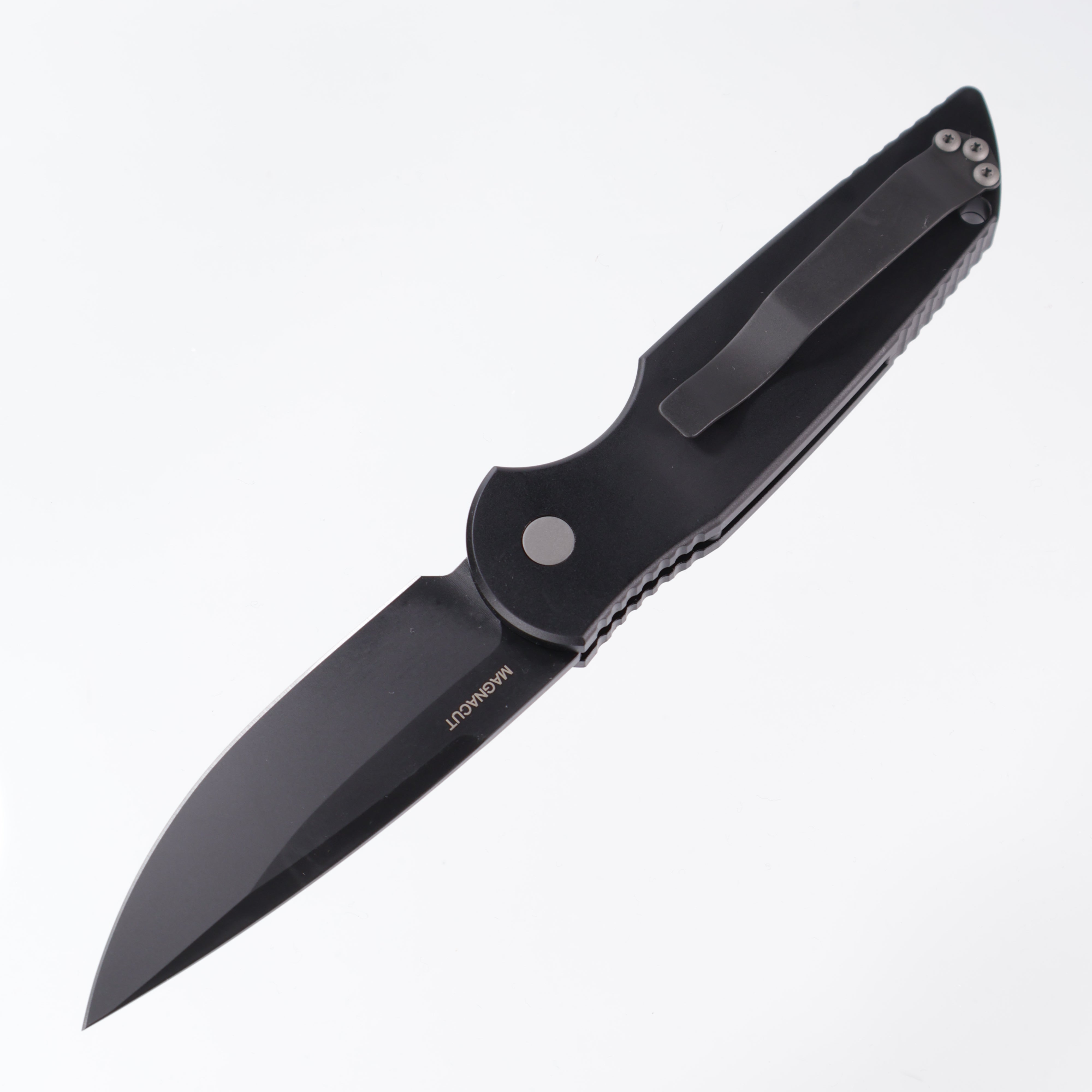 Pro-Tech TR-3 Auto - Black Aluminum w/ Grooves - DLC Magnacut - TR-3 BT MC (TR3)