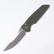 Pro-Tech TR-3 X1 Auto - Green Aluminum w/ Fishscale Texture - Stonewash 154CM - TR-3 X1 SW GREEN (TR3)