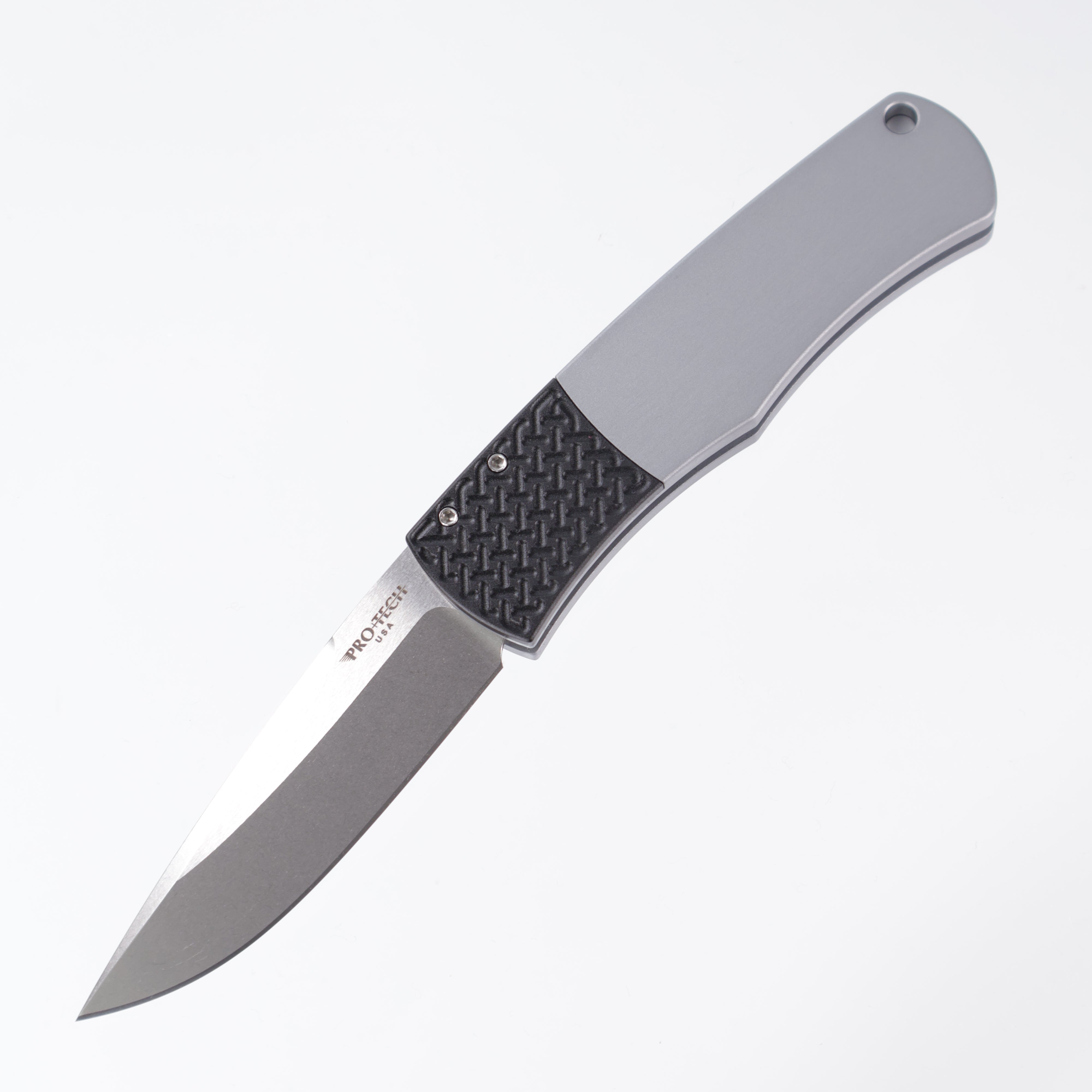 Pro-Tech BR-1.3 - Grey Aluminum w/ Textured Bolster - Stonewash 154CM - BR-1.3 LTD-Grey
