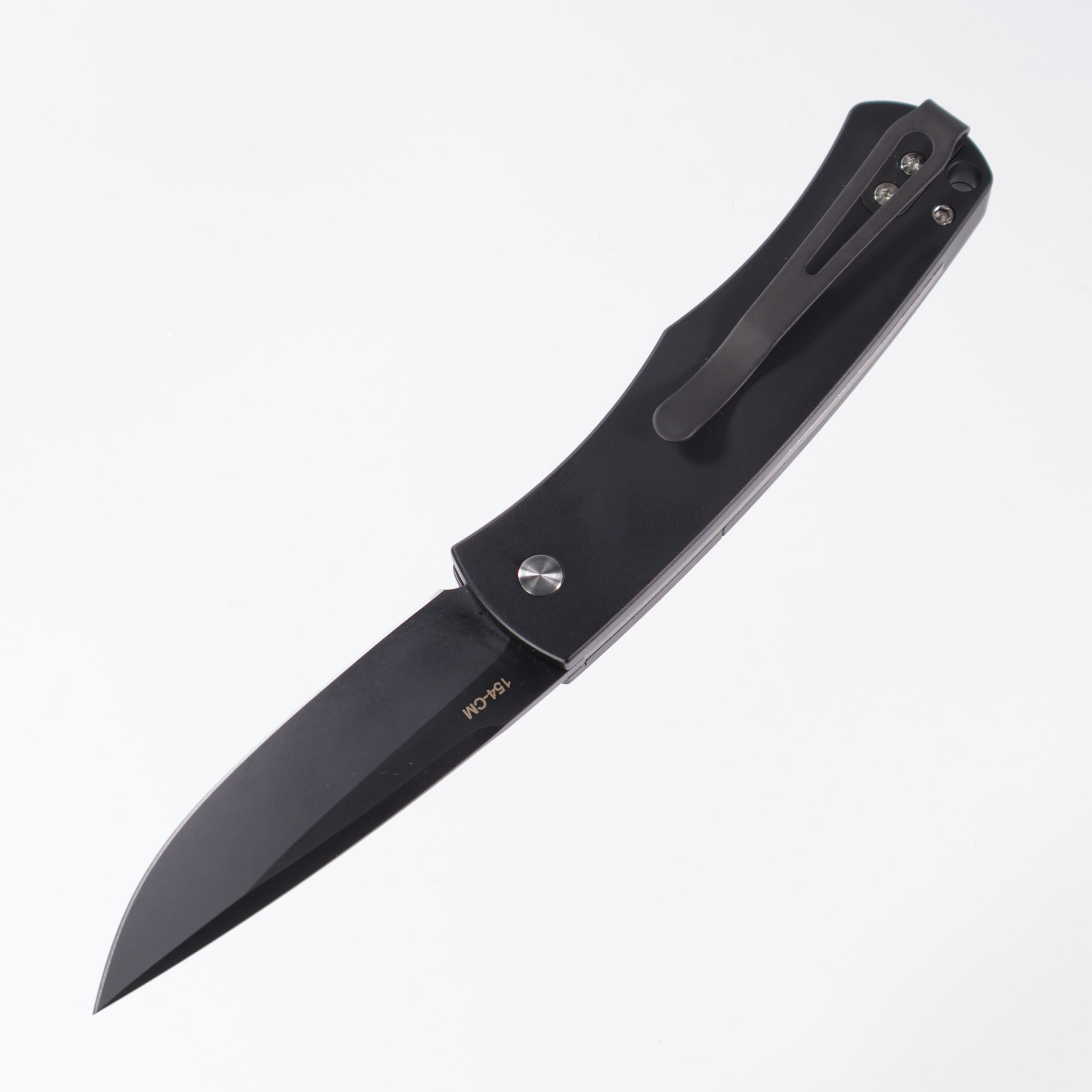 Pro-Tech Whiskers - Black Aluminum w/ Textured Bolster - DLC 154CM - BR-1.7
