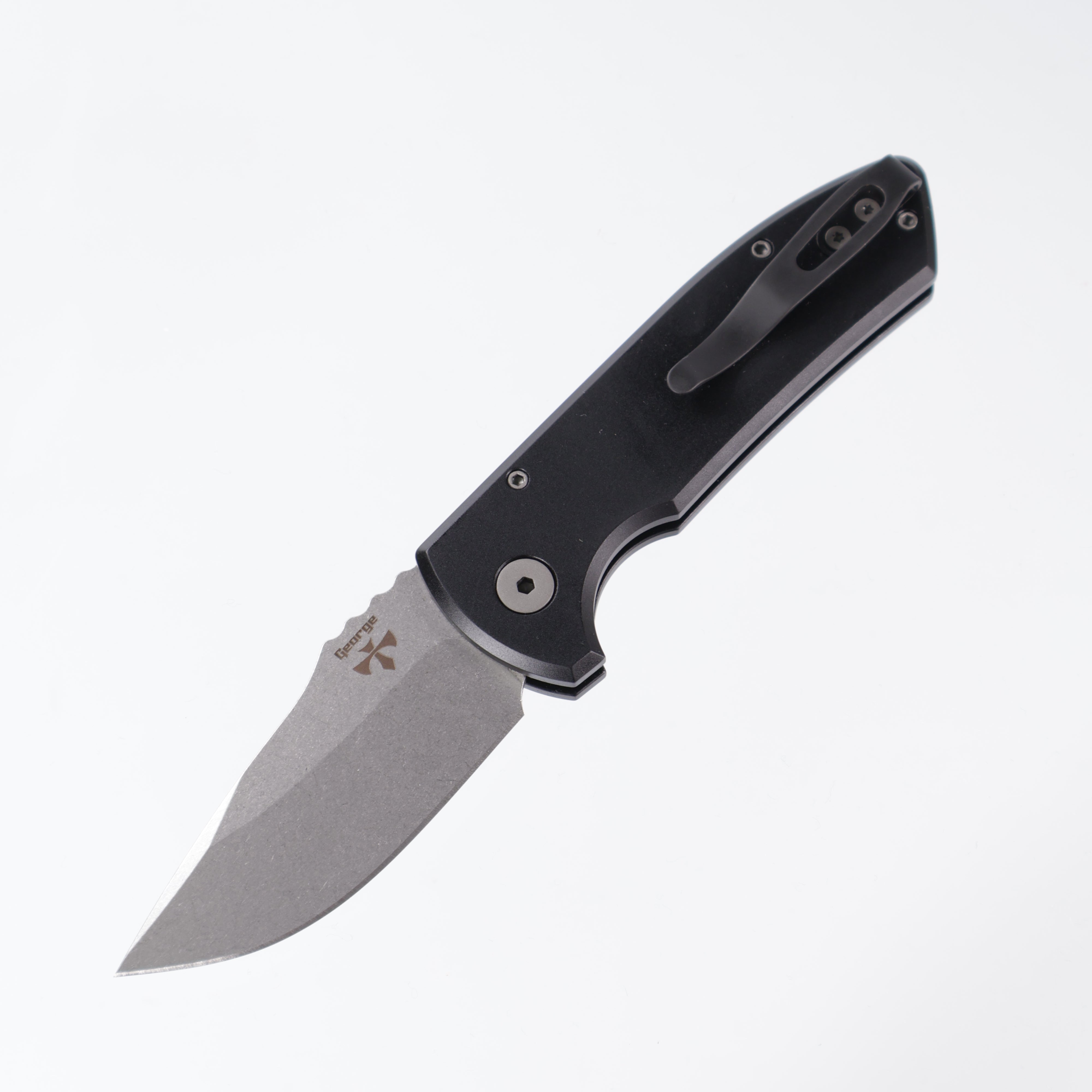 Protech SBR LG401-LH *Left Handed* - Black Handle - Stonewash S35VN
