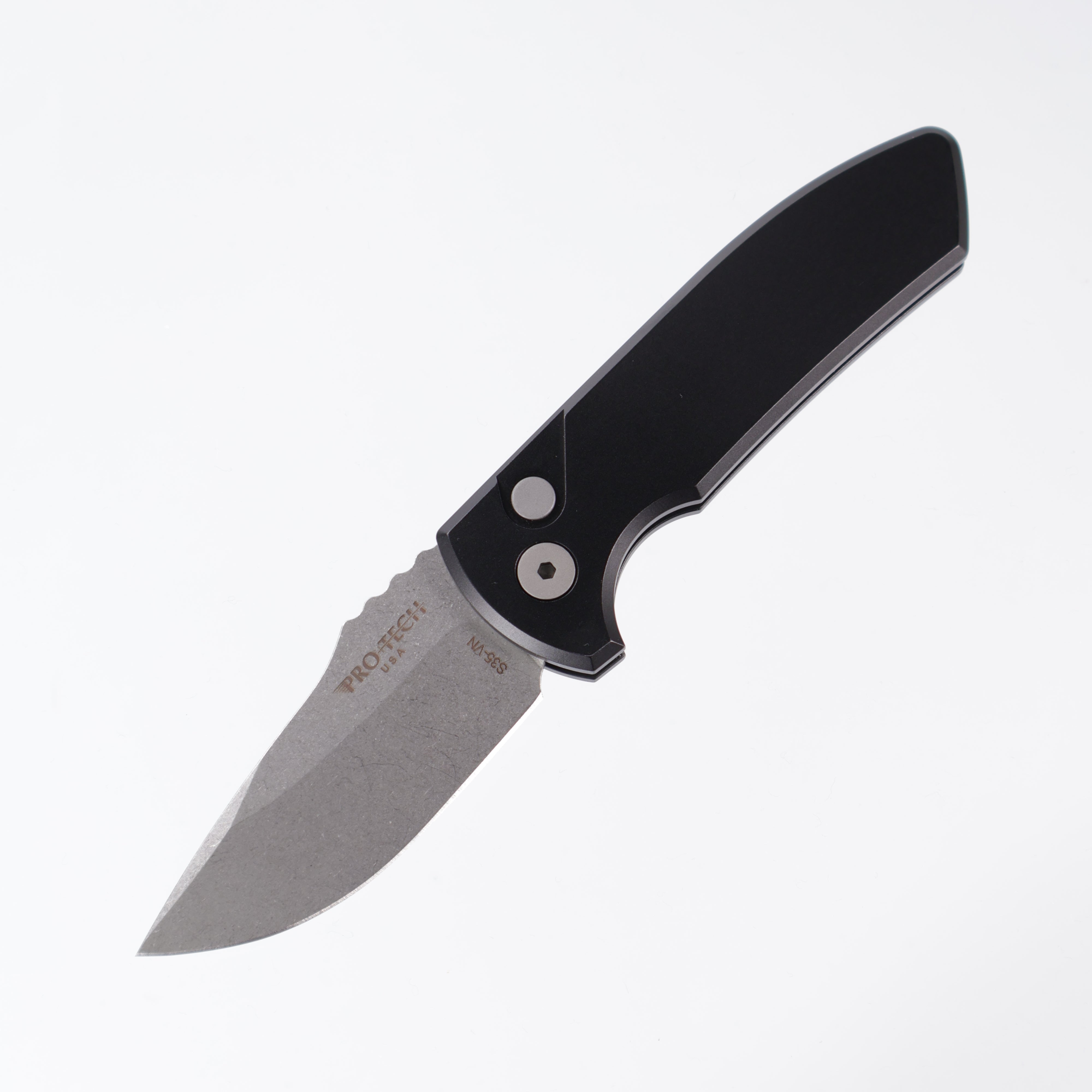 Pro-Tech SBR - Black Handle - Stonewash S35VN - LG401