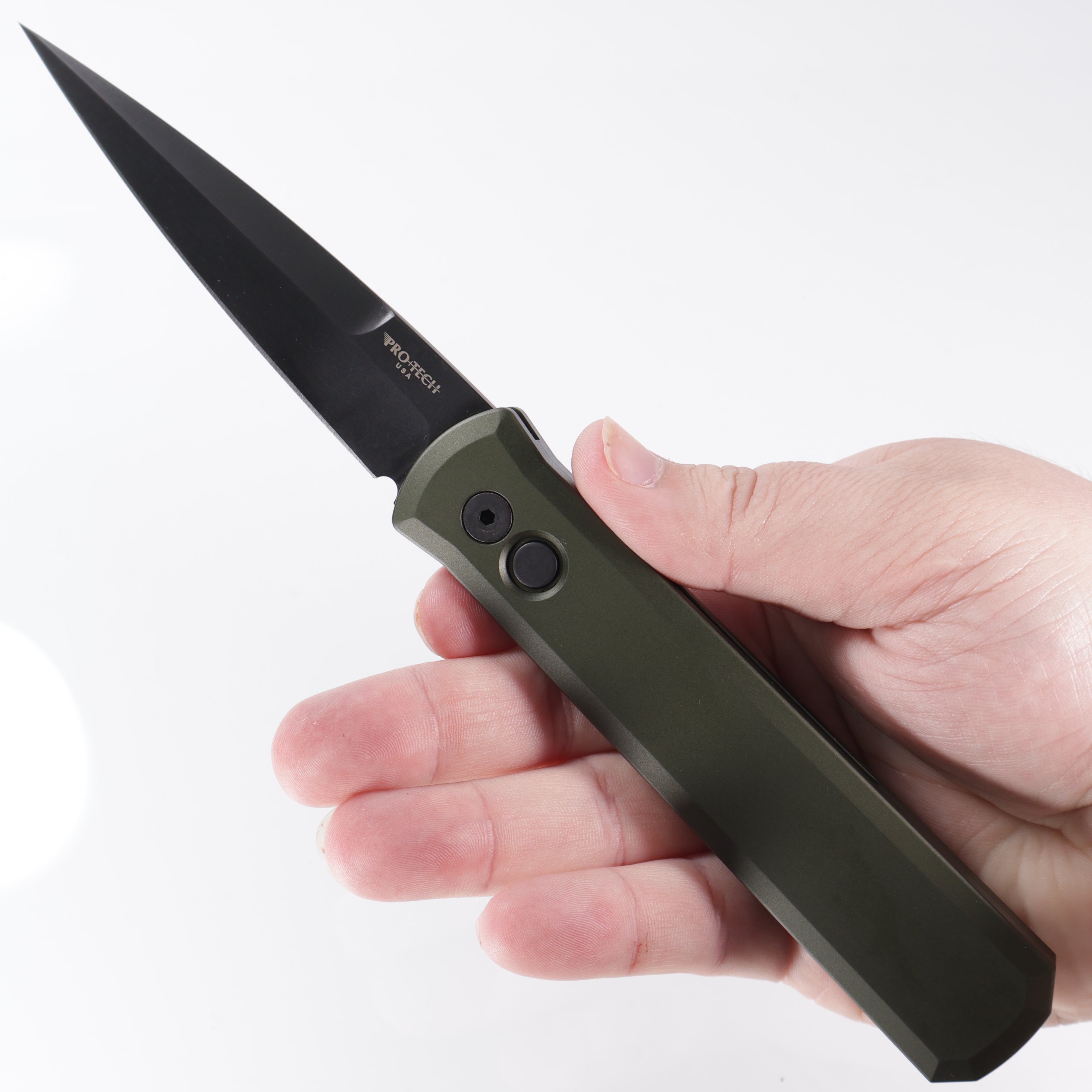 Pro-Tech Godfather - Green Aluminum - DLC 154CM - 921-GREEN