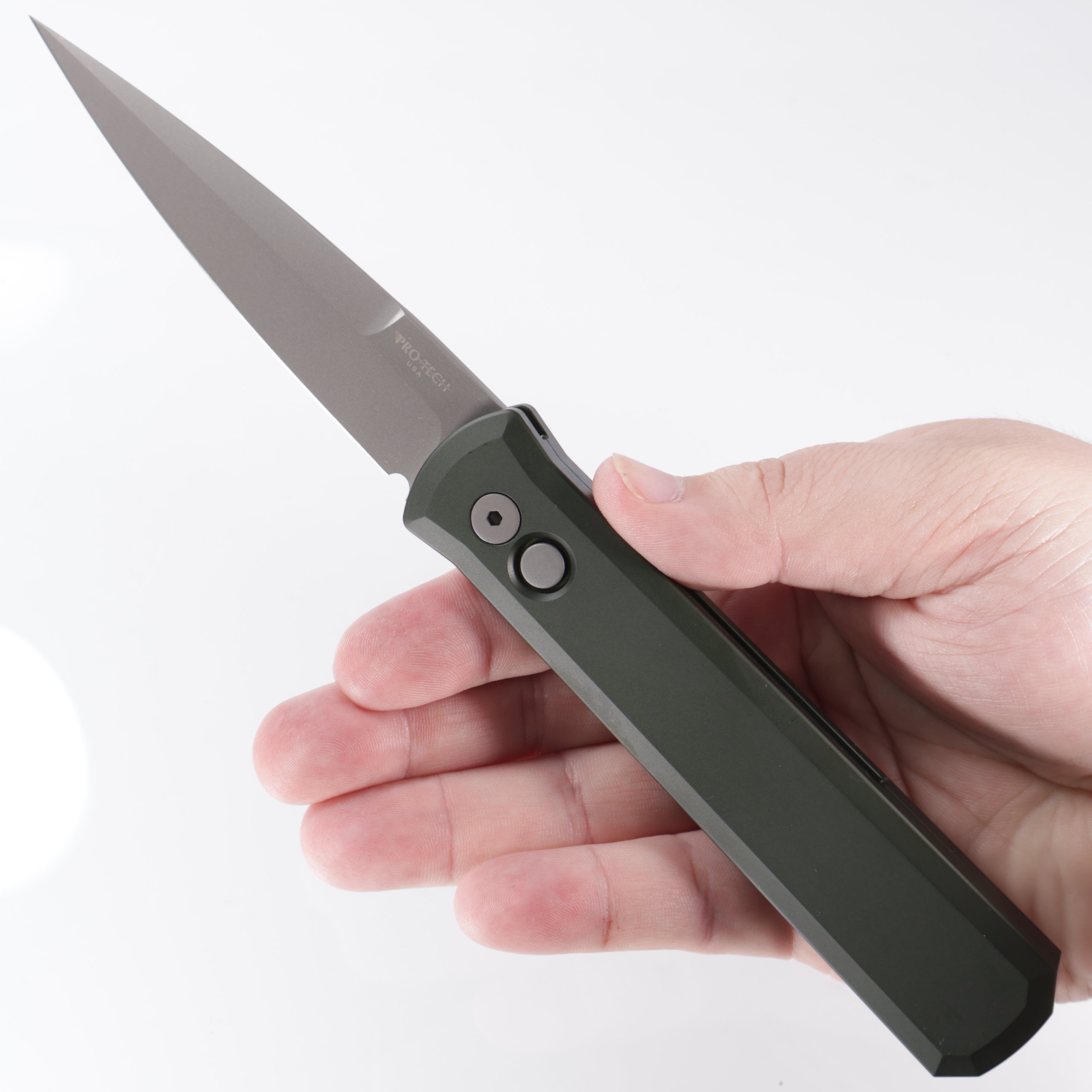 Pro-Tech Godfather - Green Aluminum - Beadblast 154CM - 920-GREEN