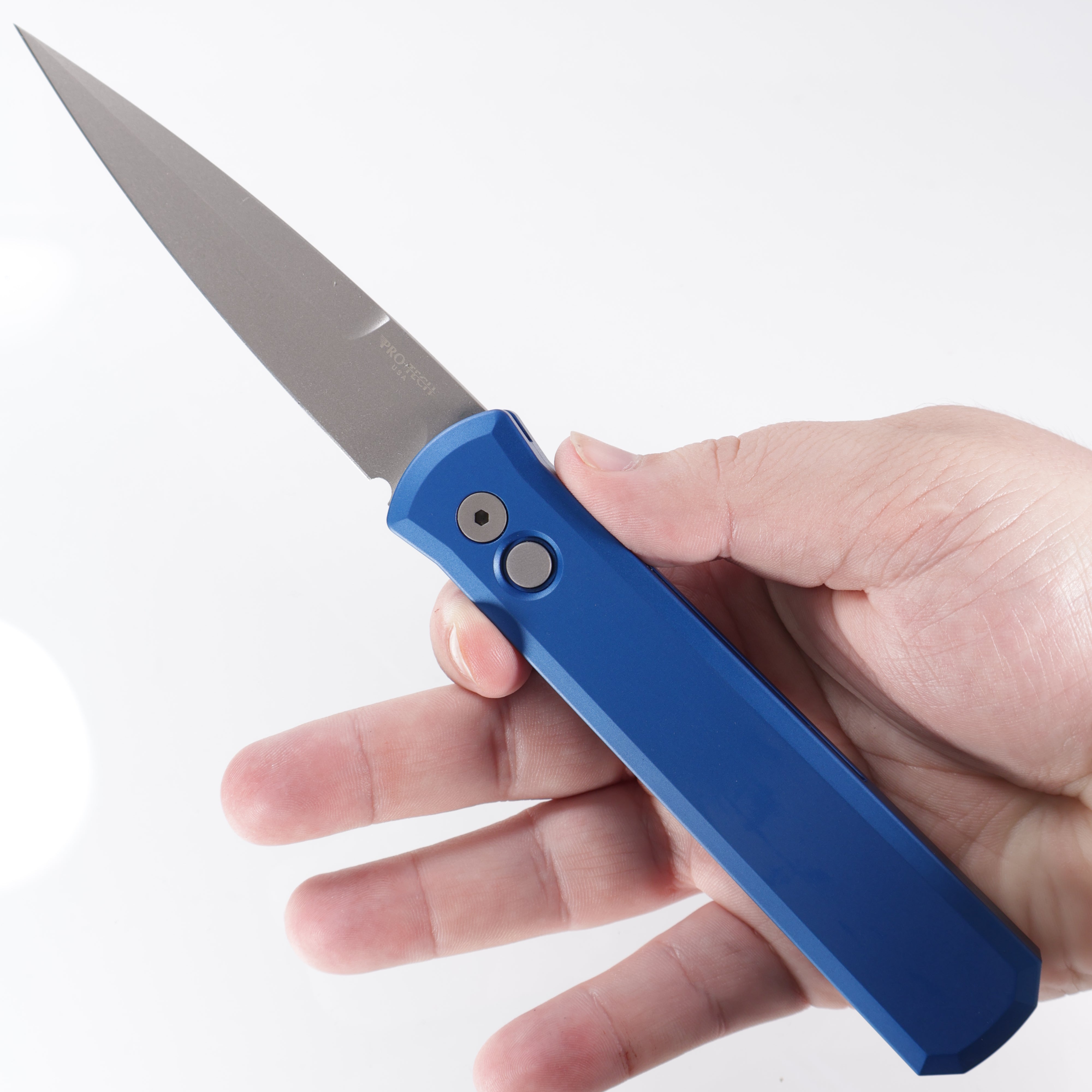 Pro-Tech Godfather - Blue Aluminum - Beadblast 154CM - 920-BLUE