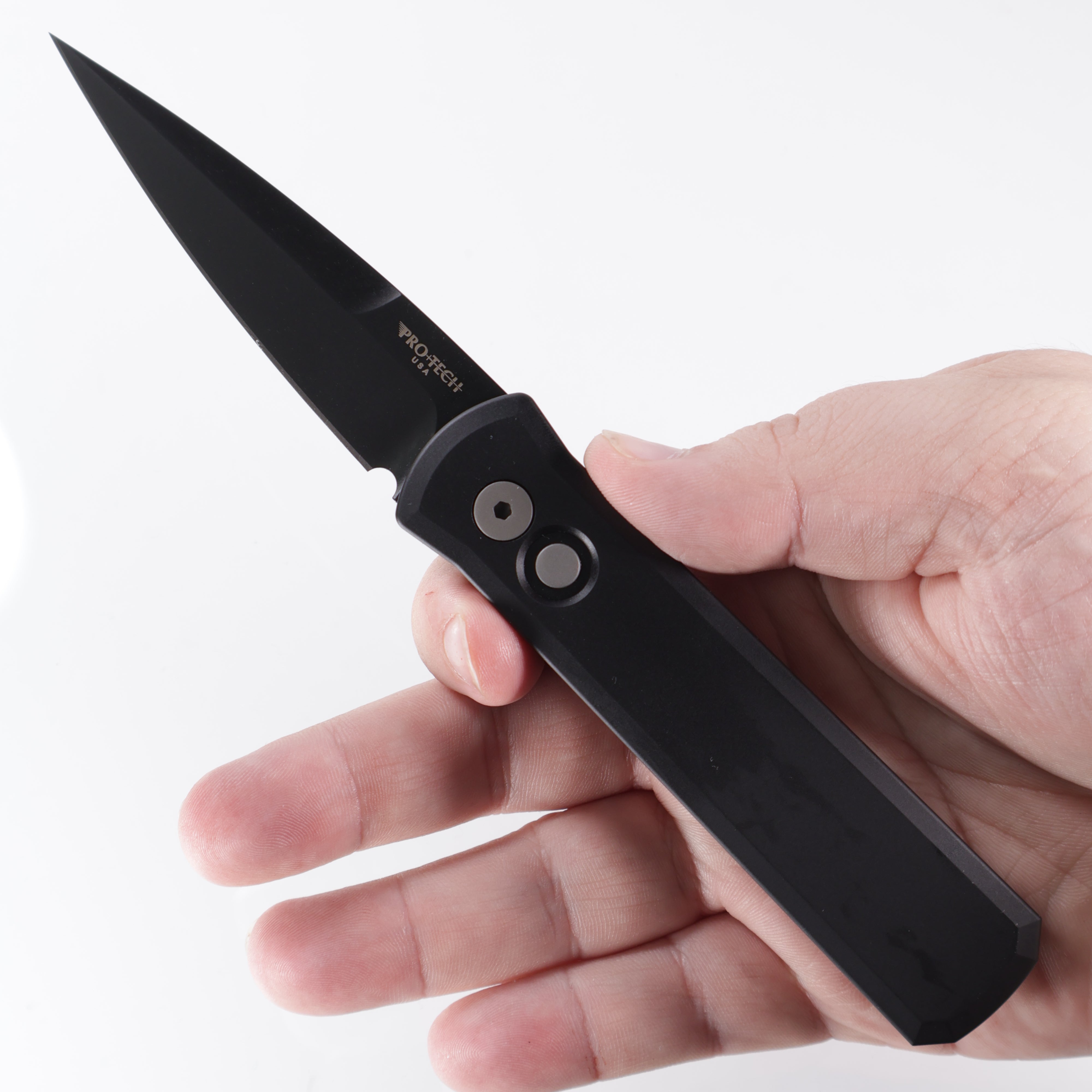 Protech Godson - Black Aluminum - DLC 154CM - 721