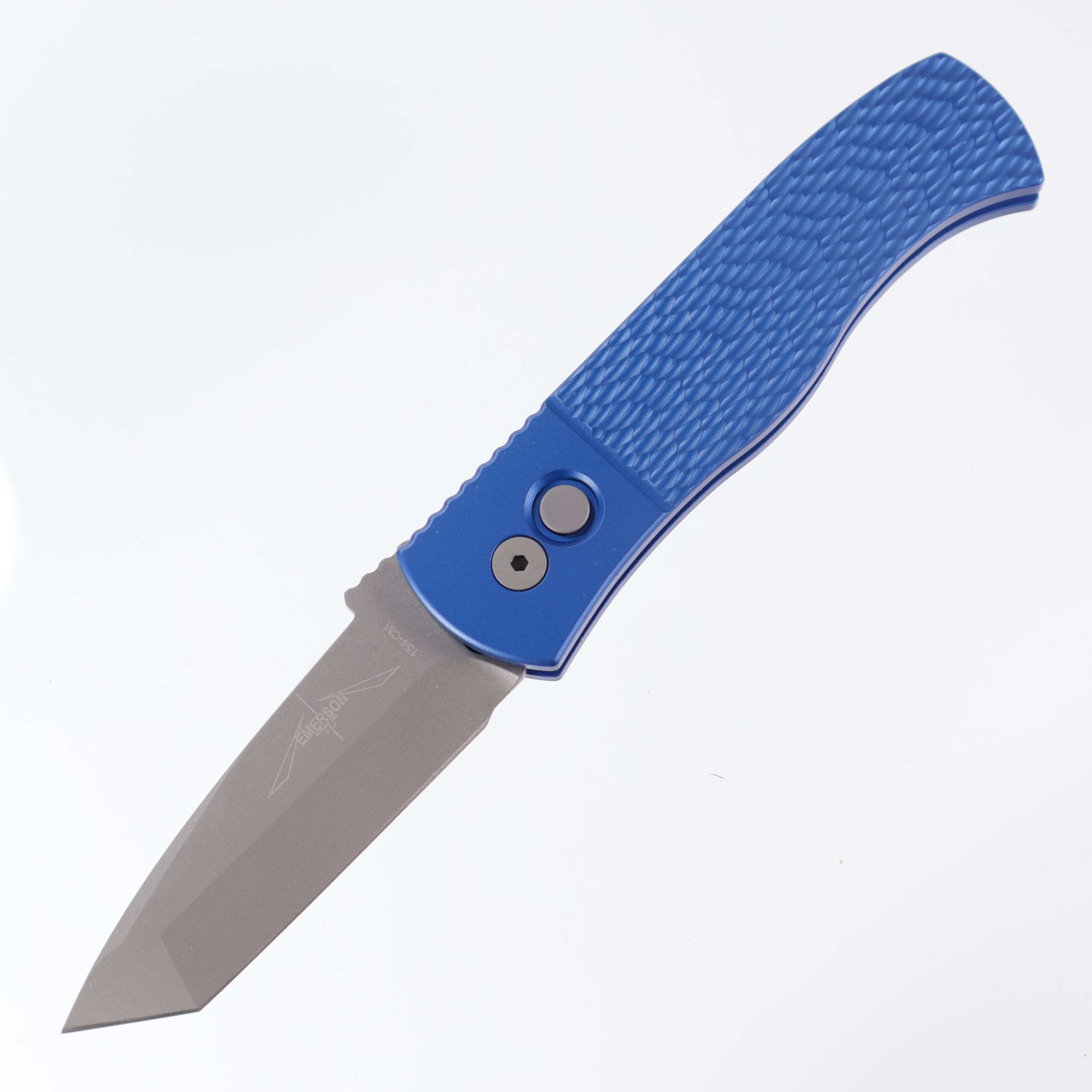 Protech Emerson CQC7 E7T05-BLUE - Blue Handle w/ Jigged Texture - Beadblast 154CM