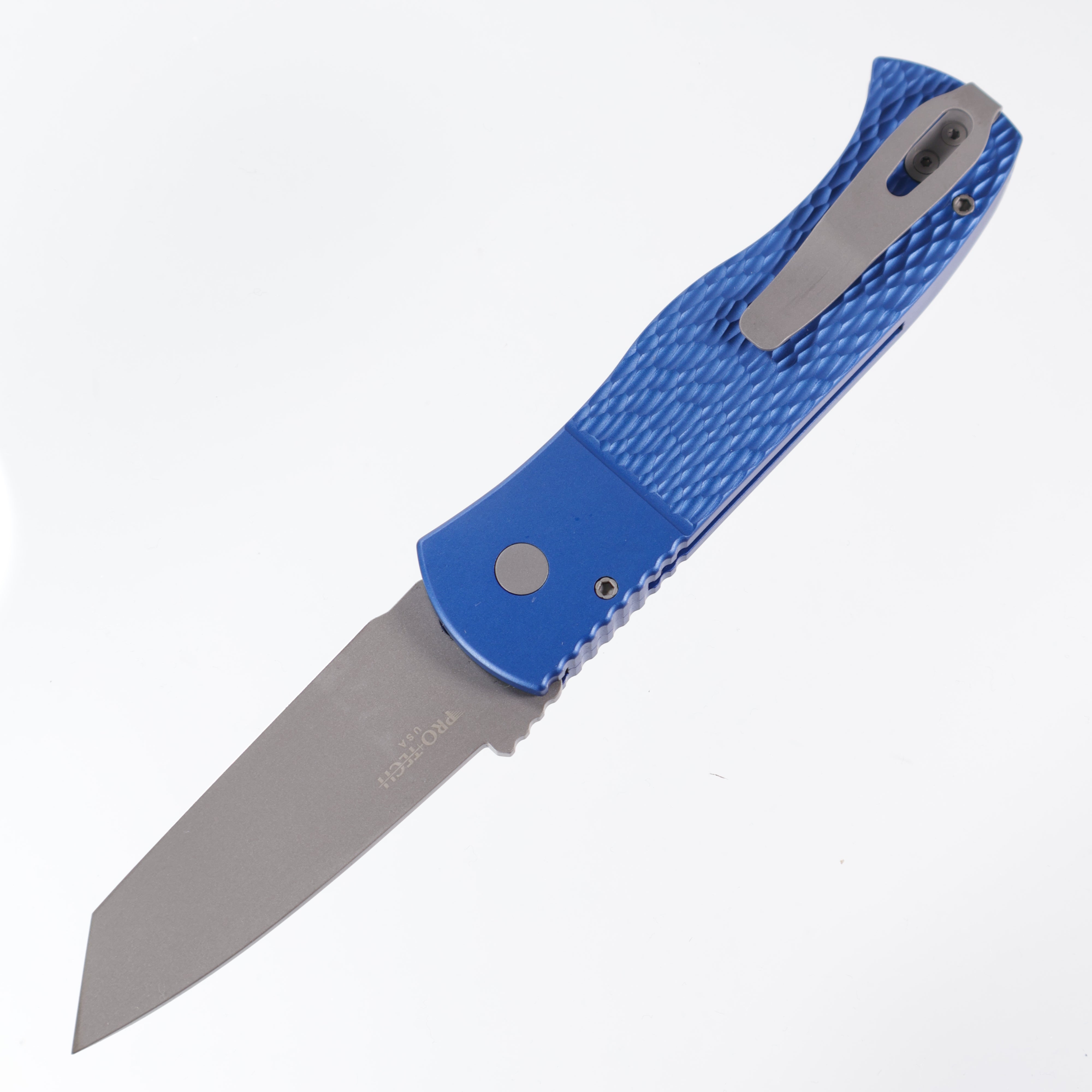 Protech Emerson CQC7 E7T05-BLUE - Blue Handle w/ Jigged Texture - Beadblast 154CM