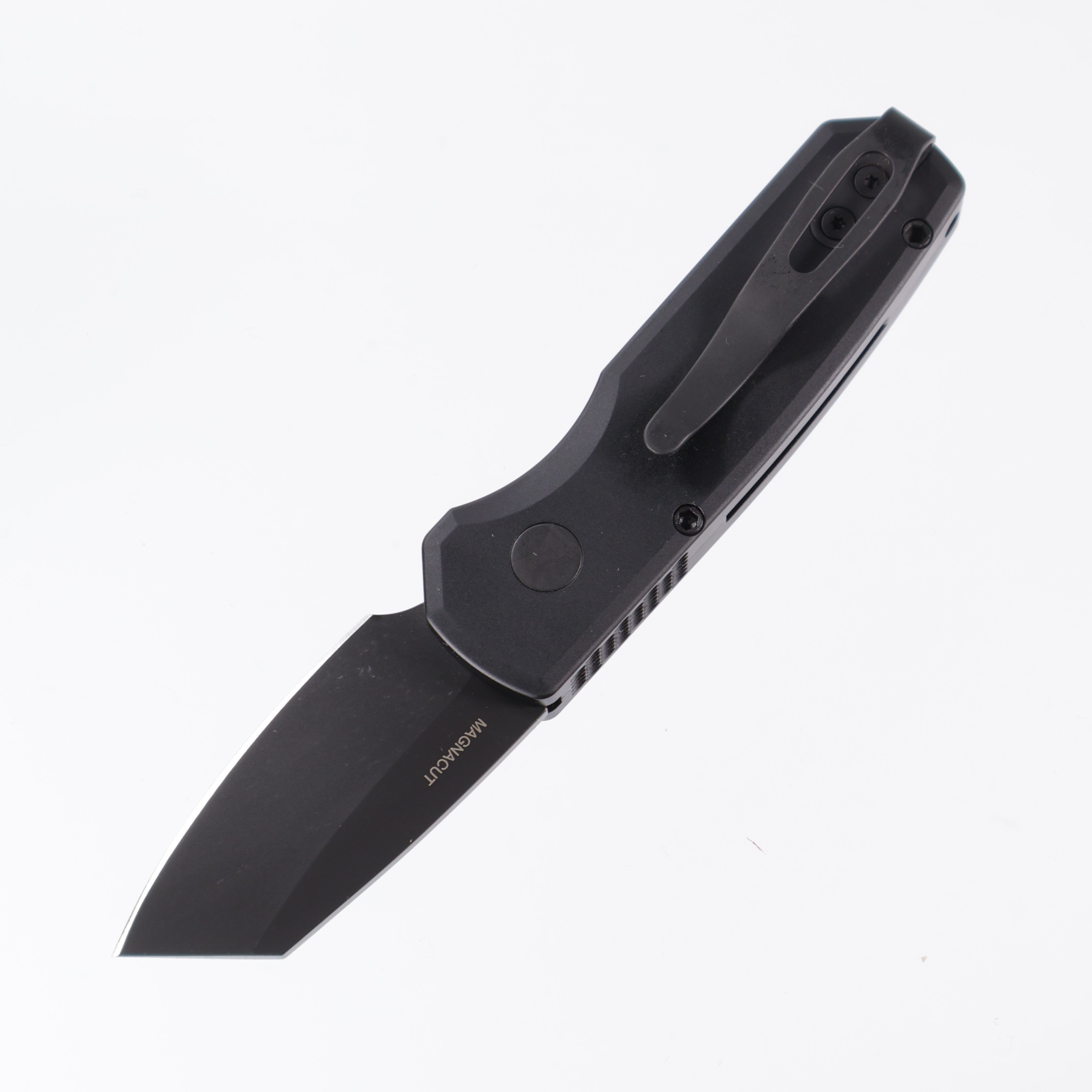 Protech Runt 5 Reverse Tanto R5403 - Black Handle - DLC Magnacut