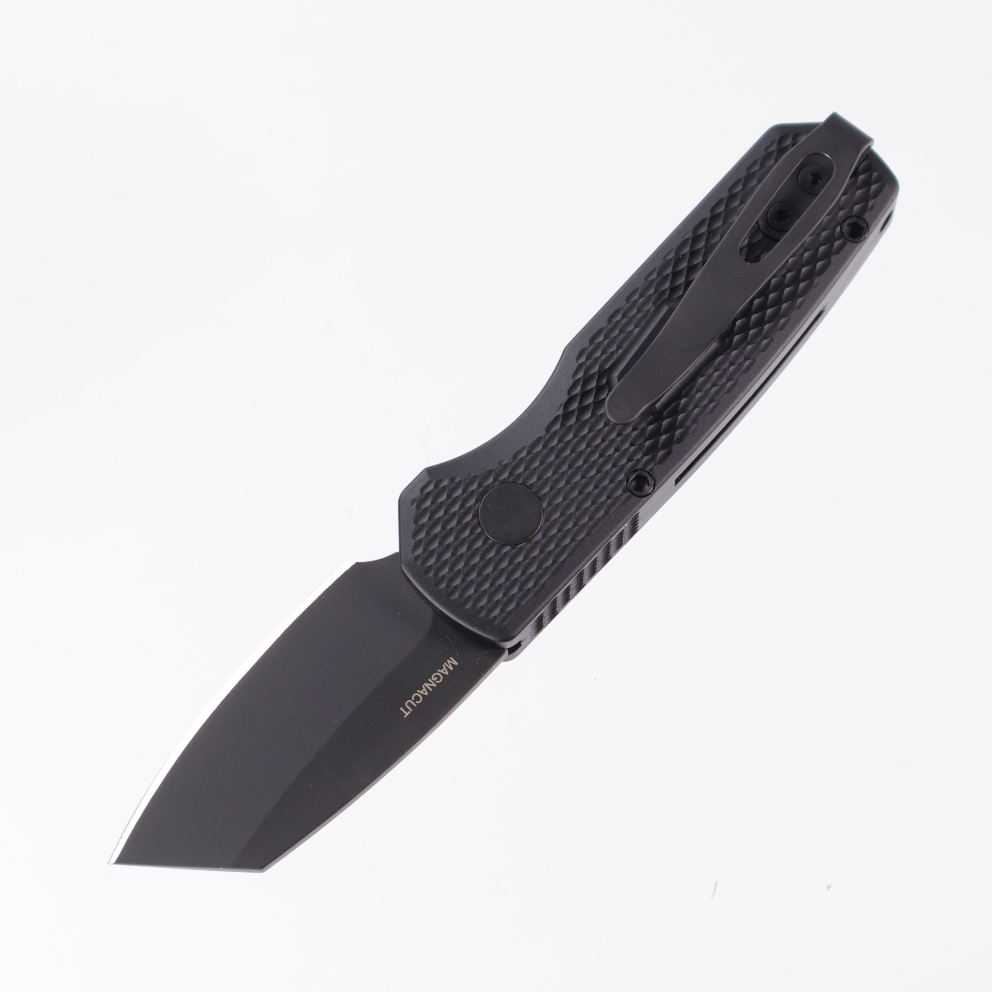 Pro-Tech Runt 5 - Black Textured Aluminum - DLC Magnacut Reverse Tanto - R5406