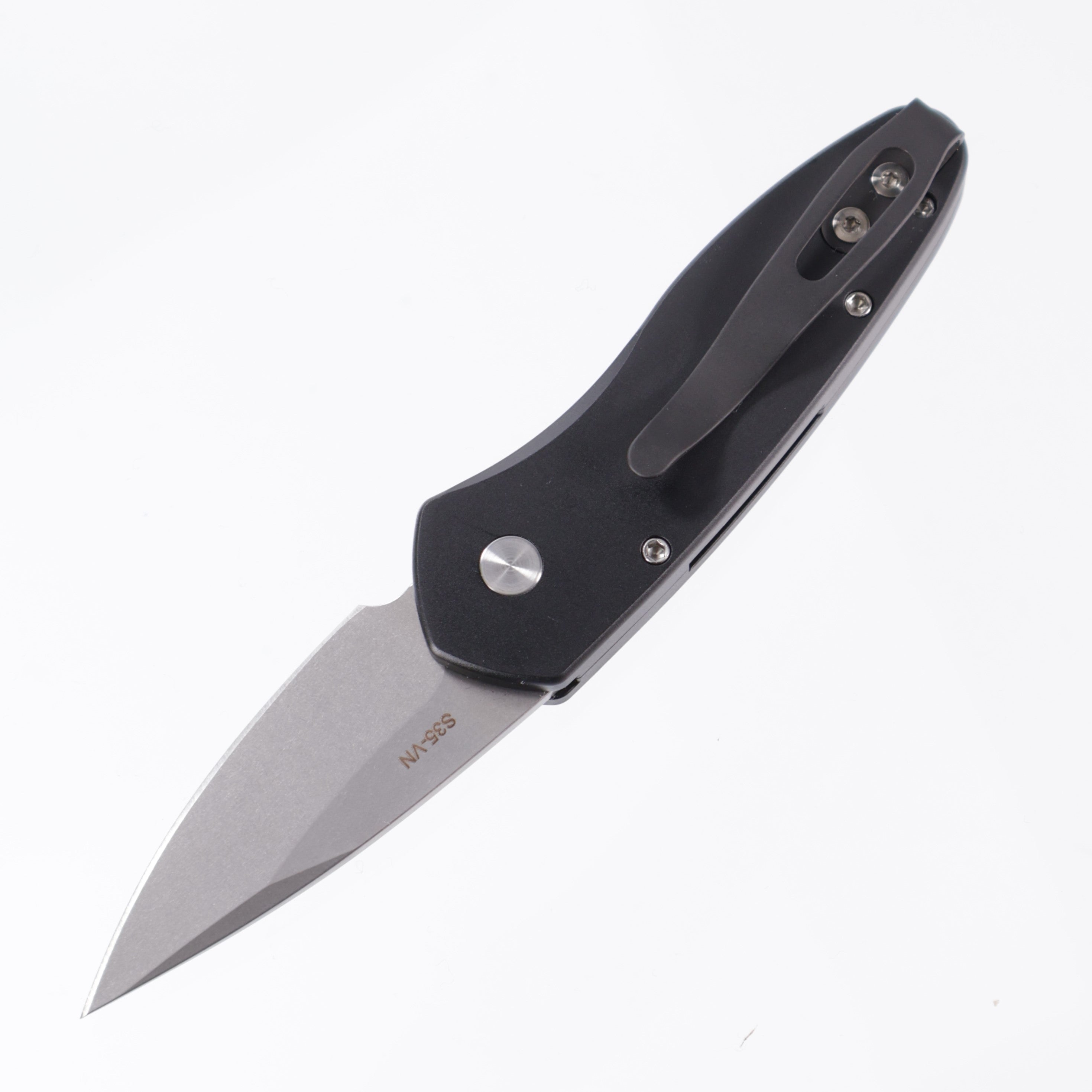 Pro-Tech Sprint - Black Aluminum - Stonewash S35VN - 2905