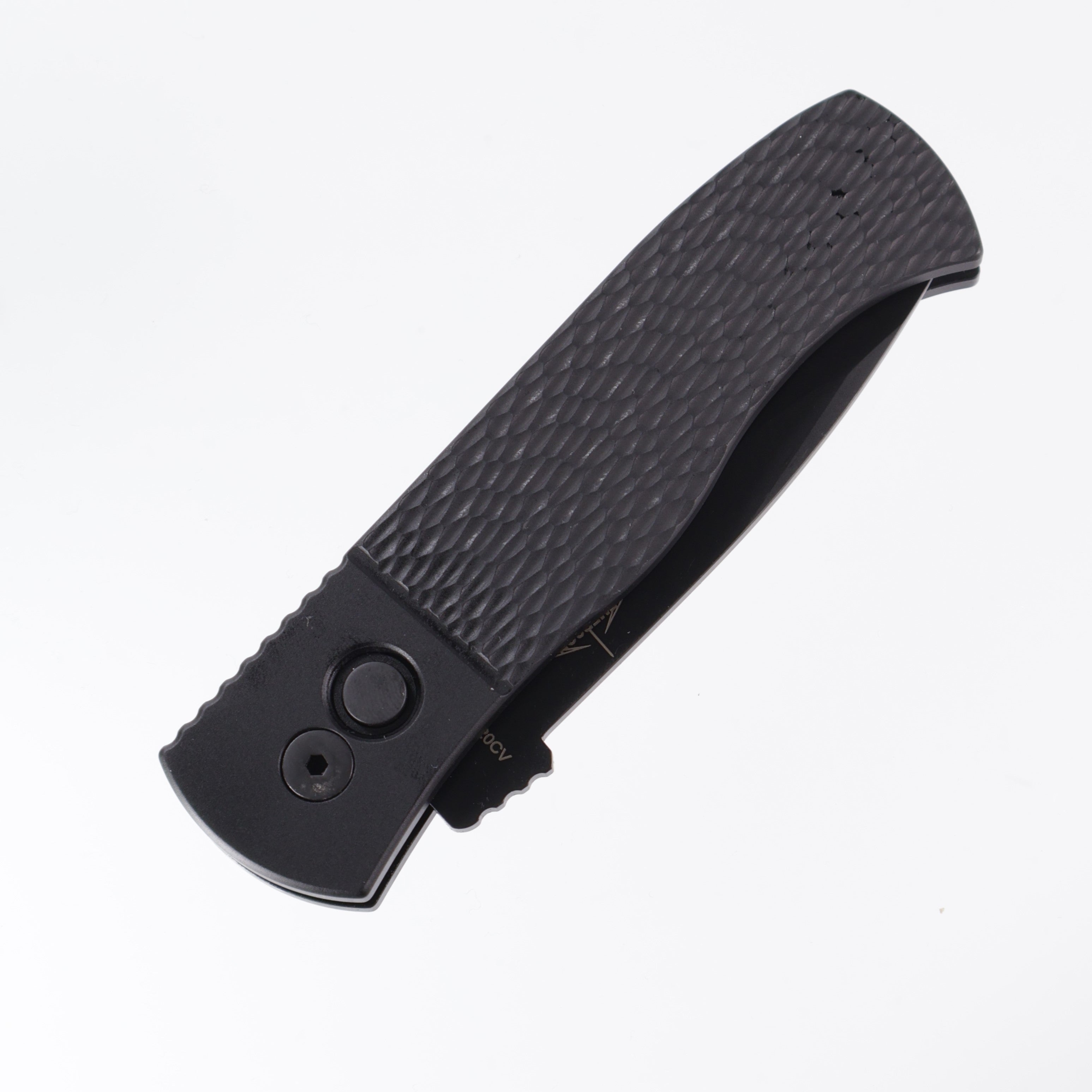 Protech Emerson CQC7 Spear Point E7A06-20CV - Black Handle w/ Jigged Texture - DLC 20CV