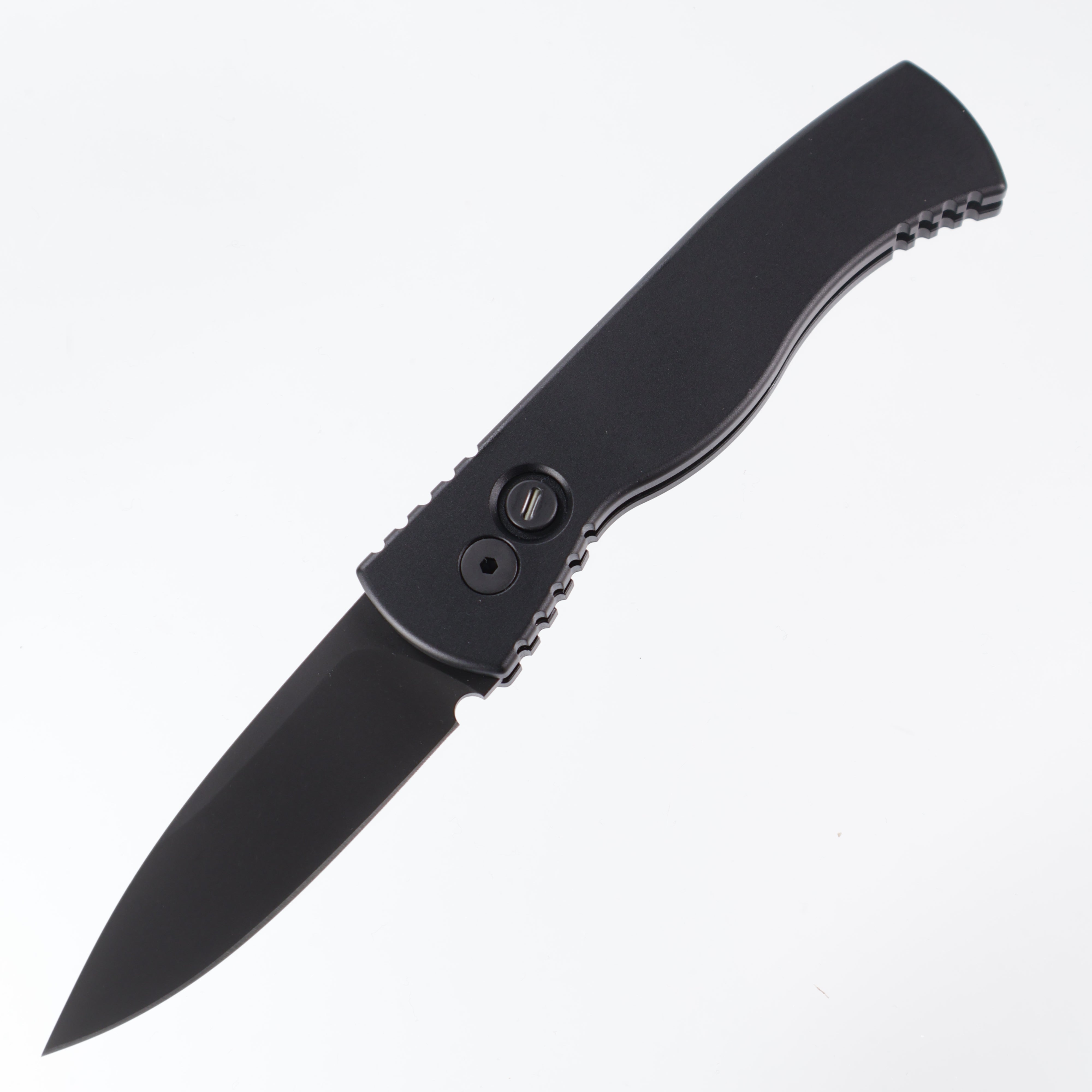 Pro-Tech TR-2 - Smooth Black Aluminum w/ Tritium Button - Sterile DLC Magnacut - T203-OPERATOR SMOOTH