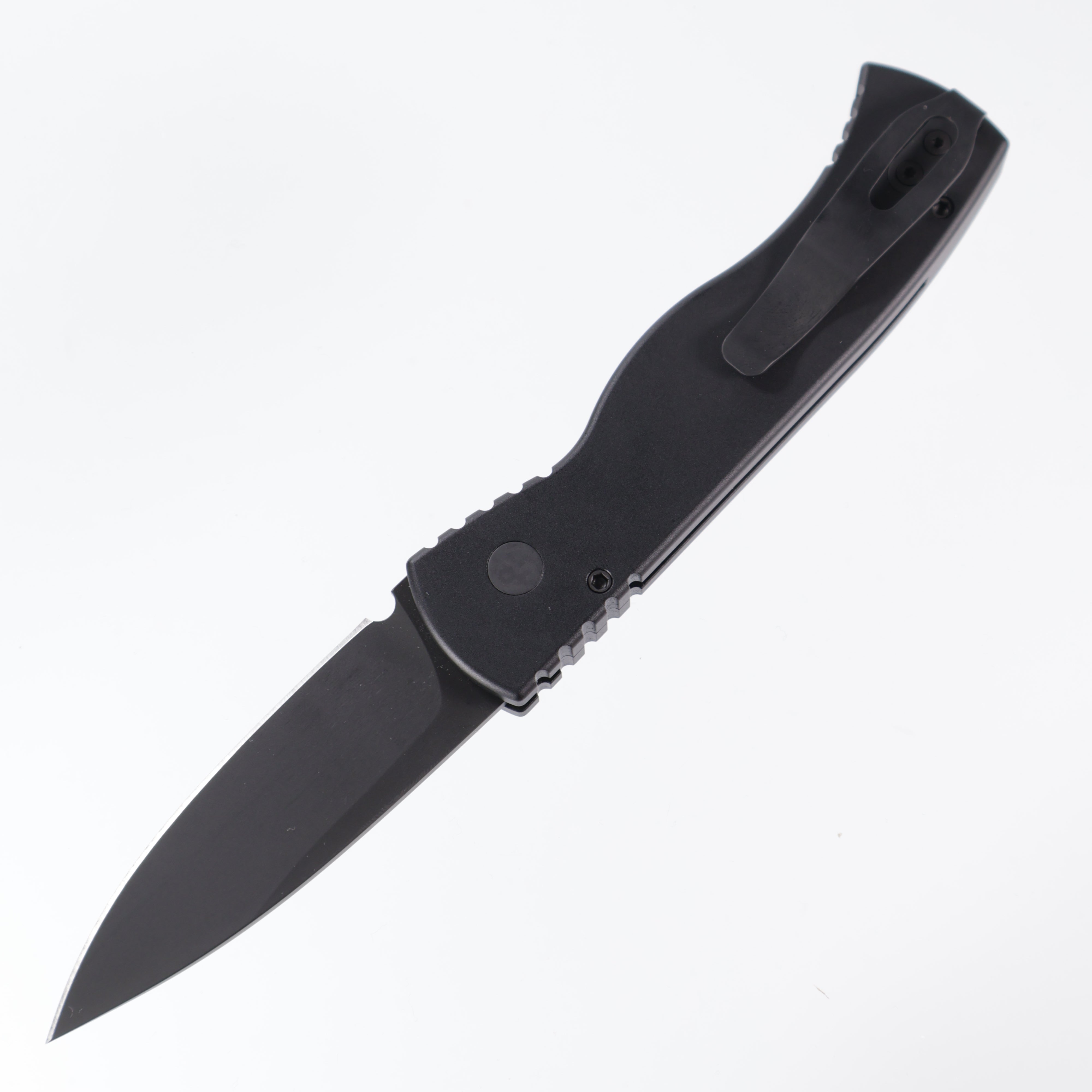 Pro-Tech TR-2 - Smooth Black Aluminum w/ Tritium Button - Sterile DLC Magnacut - T203-OPERATOR SMOOTH