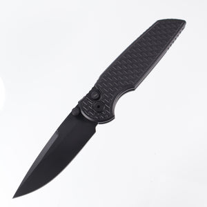 Protech TR-3 Integrity INT106-OPERATOR - Black Relic handles w/ Tritium button inlay - Sterile DLC S35VN