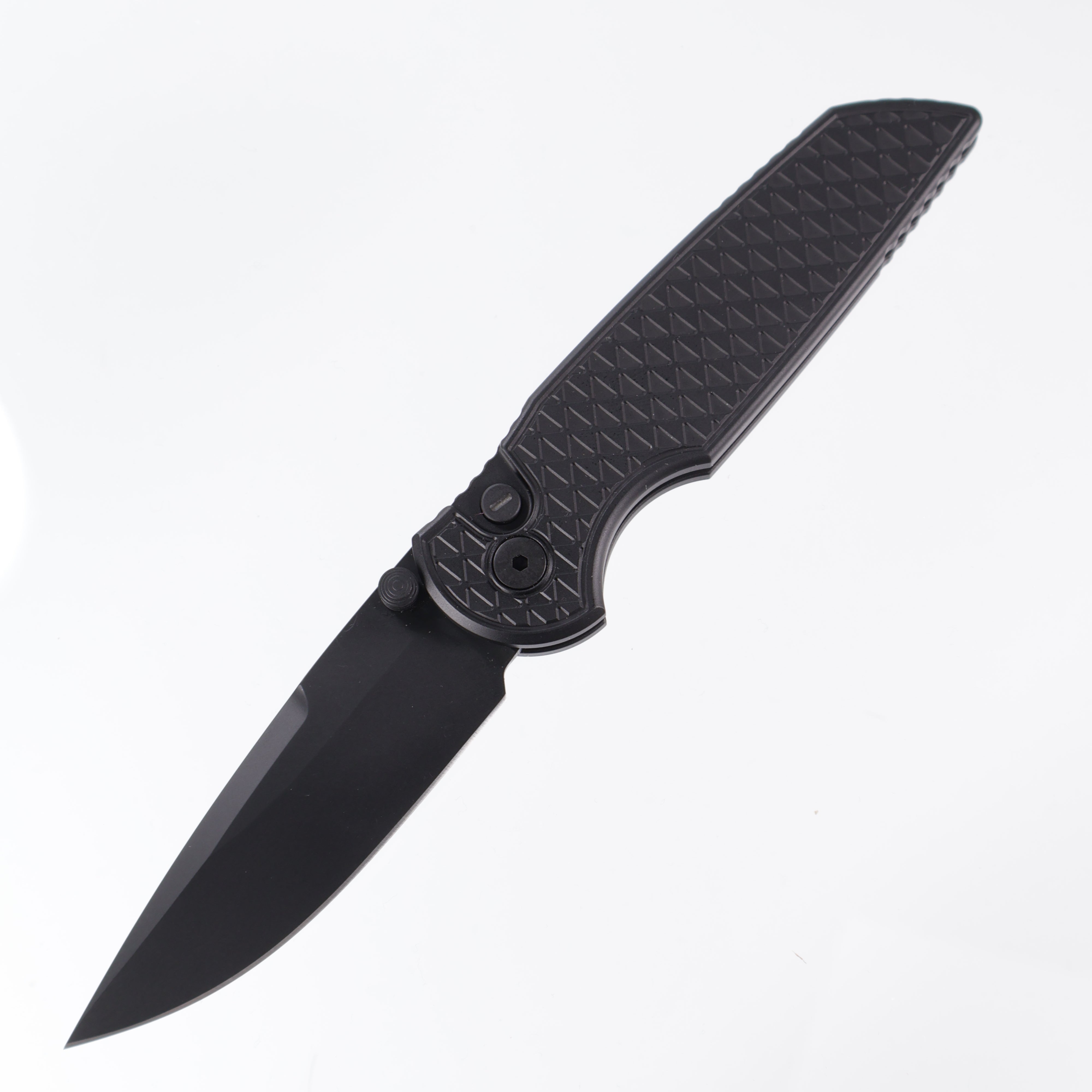 Protech TR-3 Integrity INT106-OPERATOR - Black Relic handles w/ Tritium button inlay - Sterile DLC S35VN