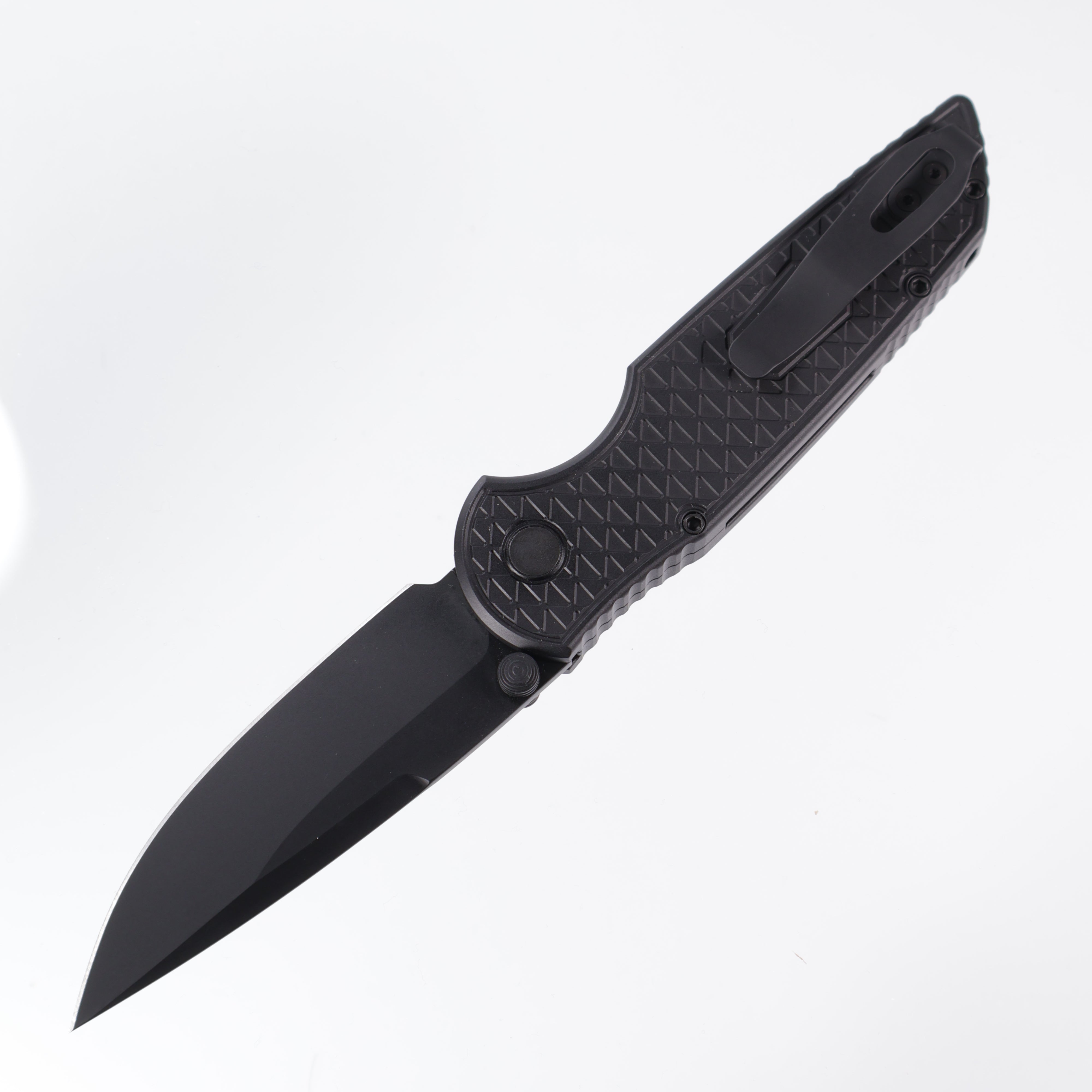 Protech TR-3 Integrity INT106-OPERATOR - Black Relic handles w/ Tritium button inlay - Sterile DLC S35VN