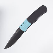 Pro-Tech Whiskers - Black Aluminum w/ Tiffany Blue Textured Bolster - DLC 154CM - BR-1.7 LTD-T.BLUE
